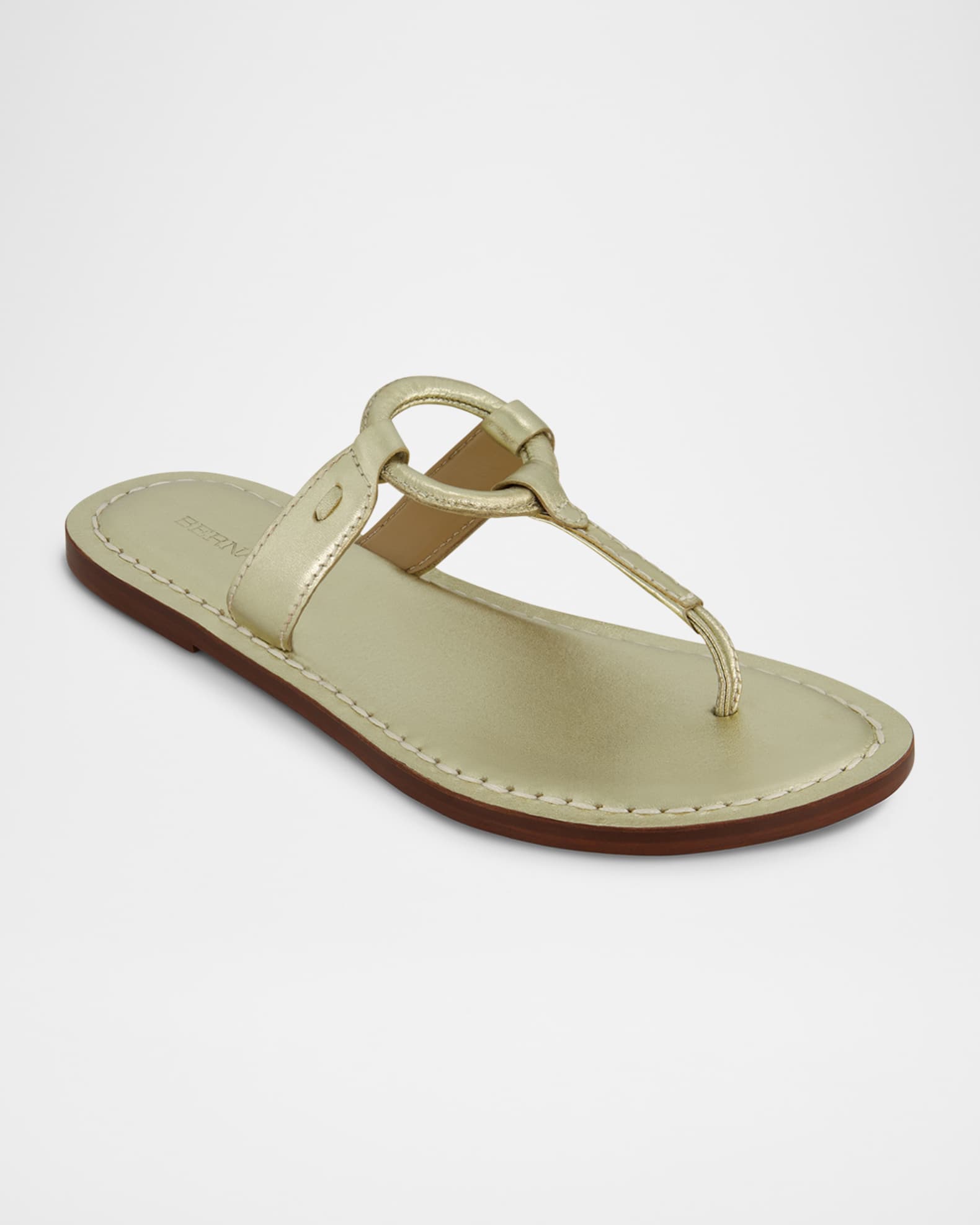 Bernardo Matrix Metallic Flat Thong Sandals Neiman Marcus