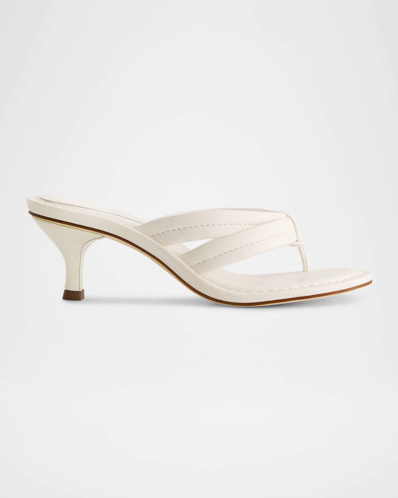 Miami Kitten-Heel Leather Mule Sandals 0