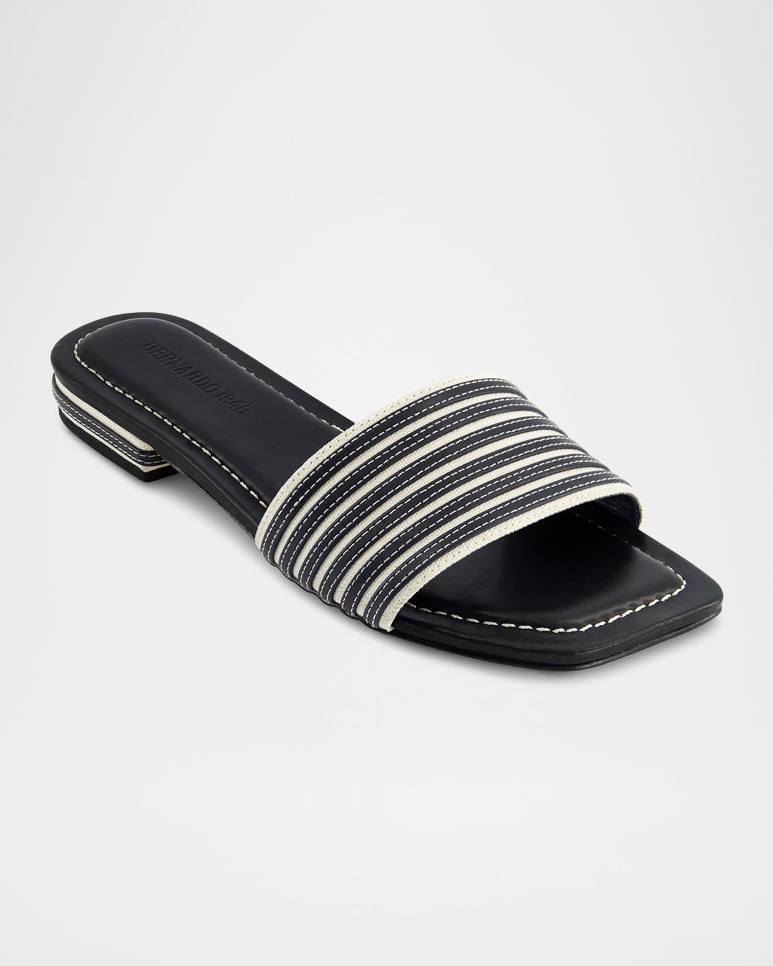 Myko Bicolor Flat Slide Sandals 1