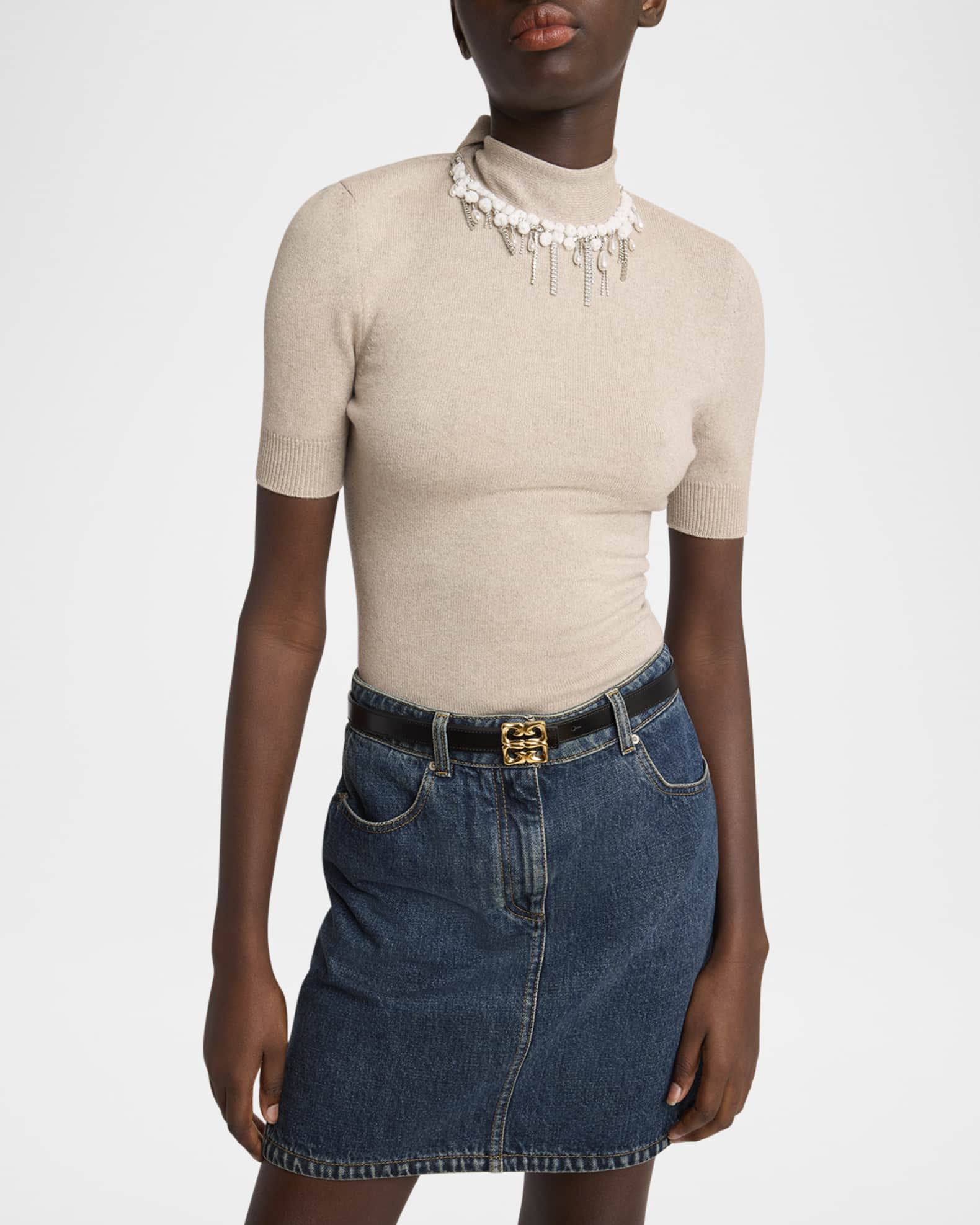 4G Buckle Skinny Leather Belt 1