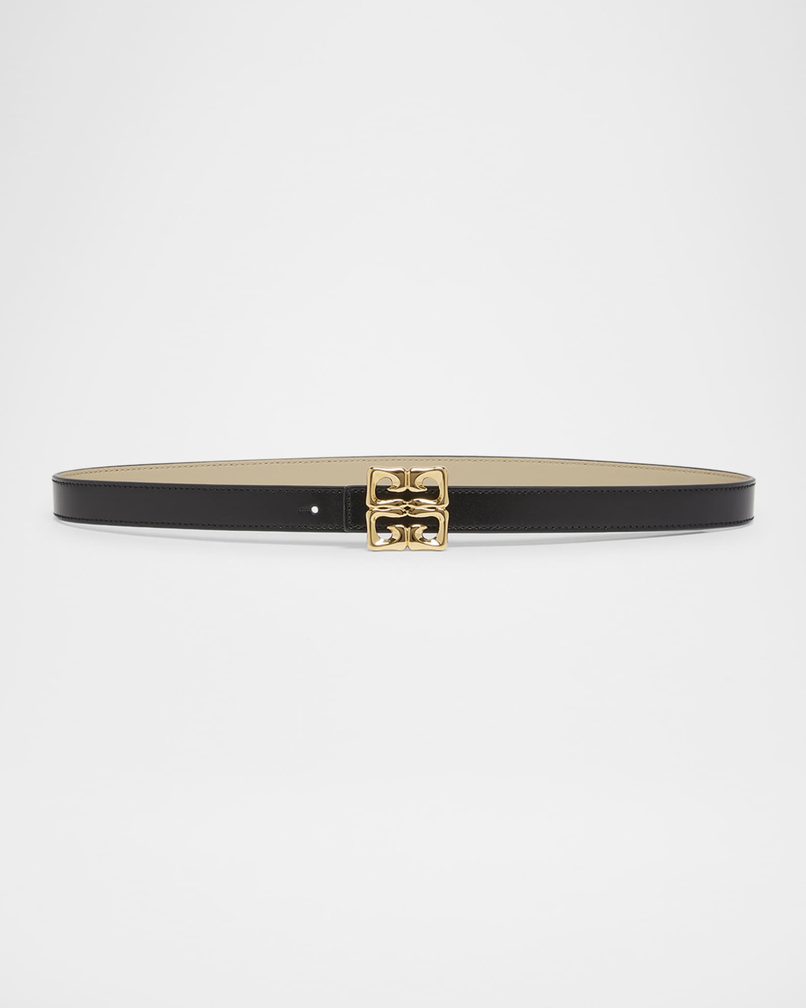 4G Buckle Skinny Leather Belt 0