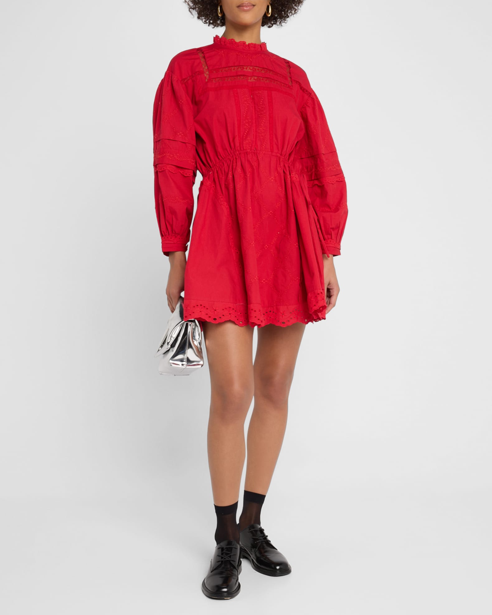 Clancy Embroidered Long-Sleeve Mini Dress 1