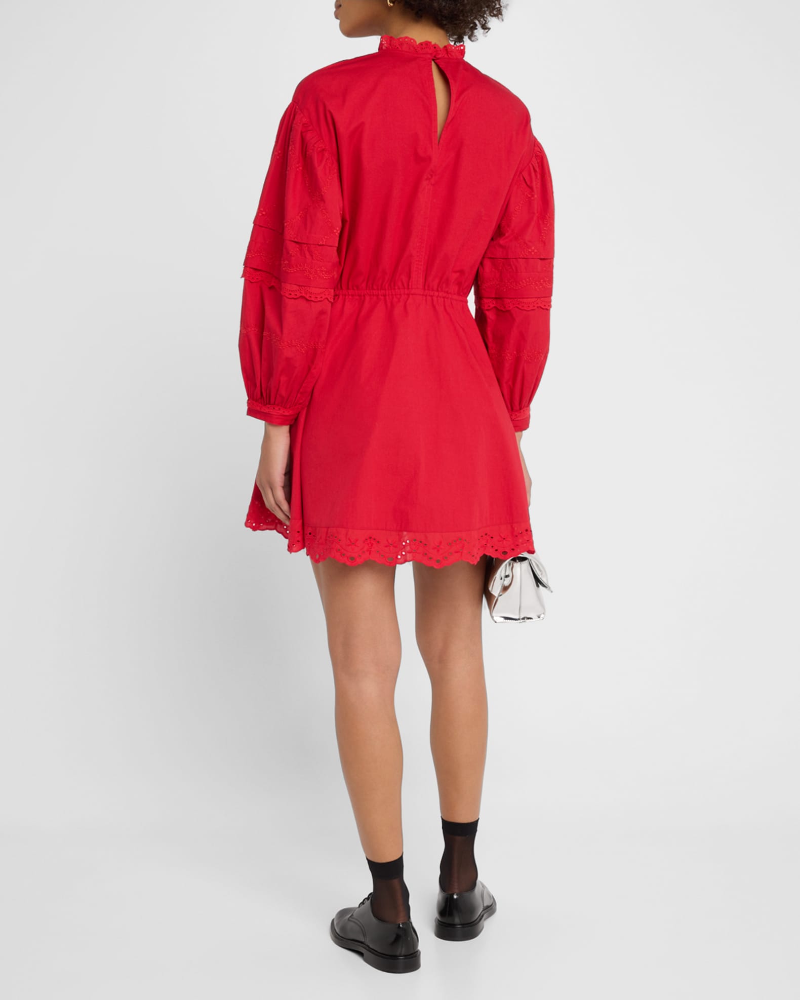 【高品質】 Embroidered Clancy Long-Sleeve Dress Mini ワンピース