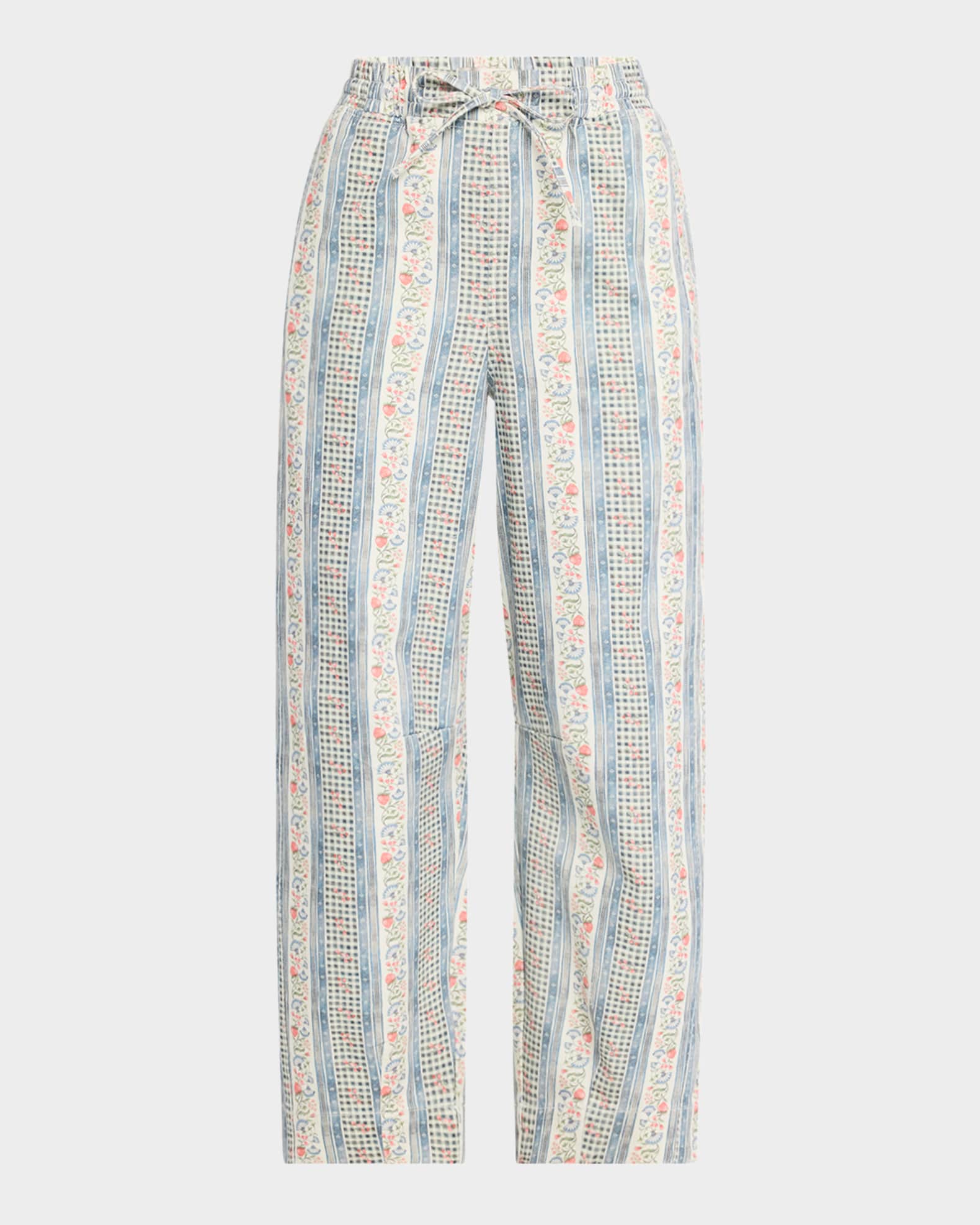 Damson Madder Felix Wallpaper Floral Twill Jeans | Neiman Marcus Damson Madder Felix Wallpaper Floral Twill Jeans | Neiman Marcus