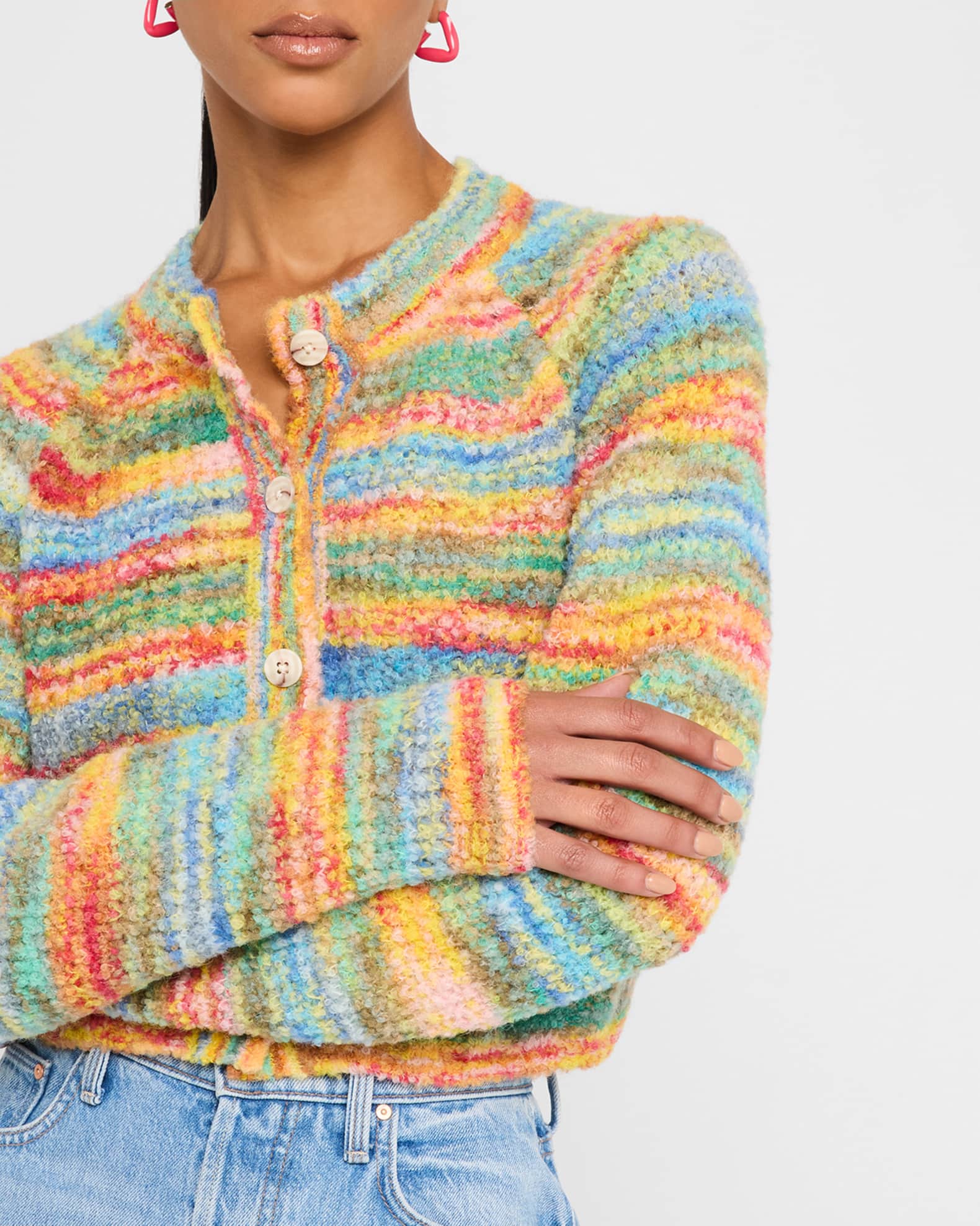 MOTHER The Raglan Crop Alpaca Cardigan | Neiman Marcus