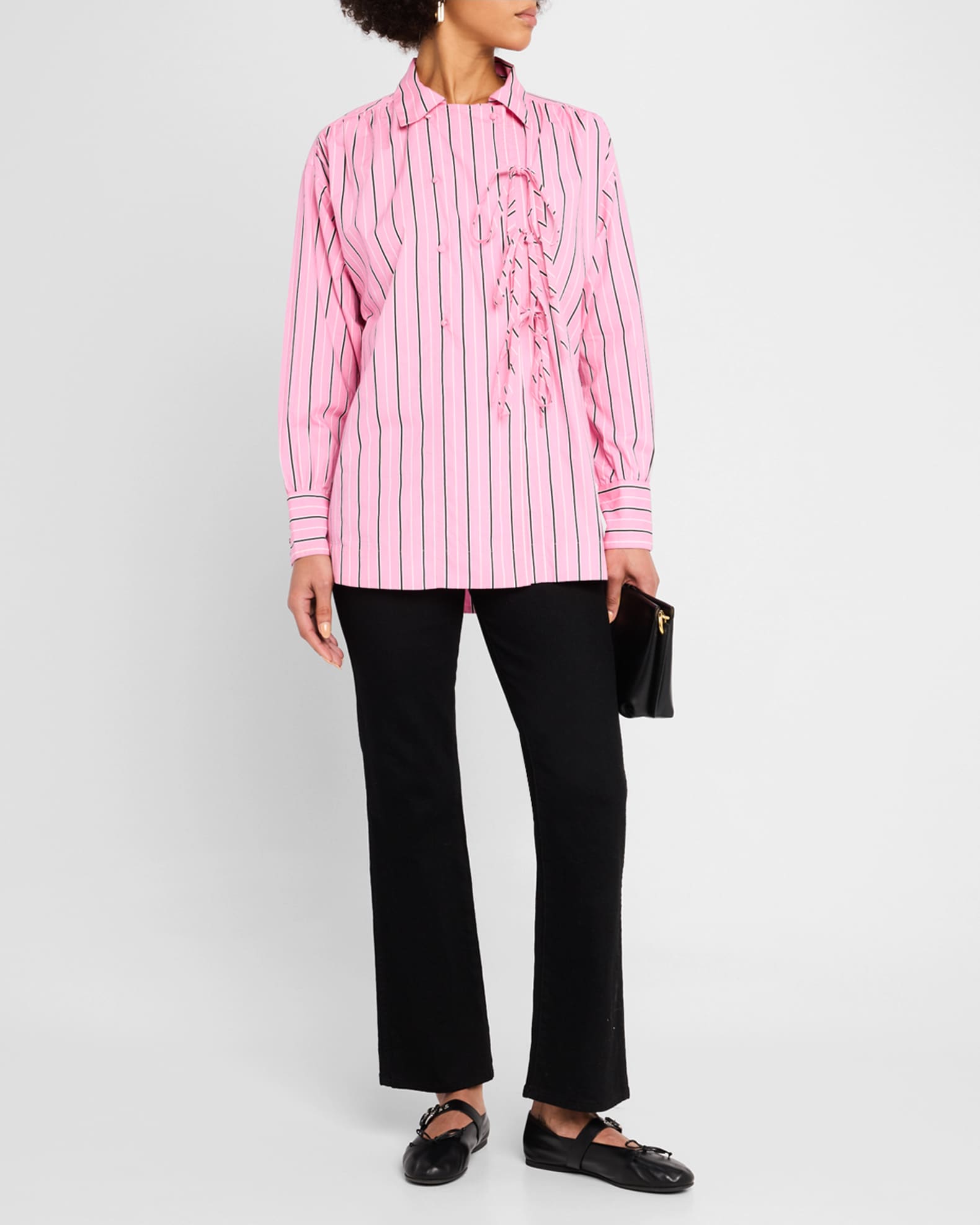 Carmy Striped Double-Breasted Ties Shirt - Thumbnail 2