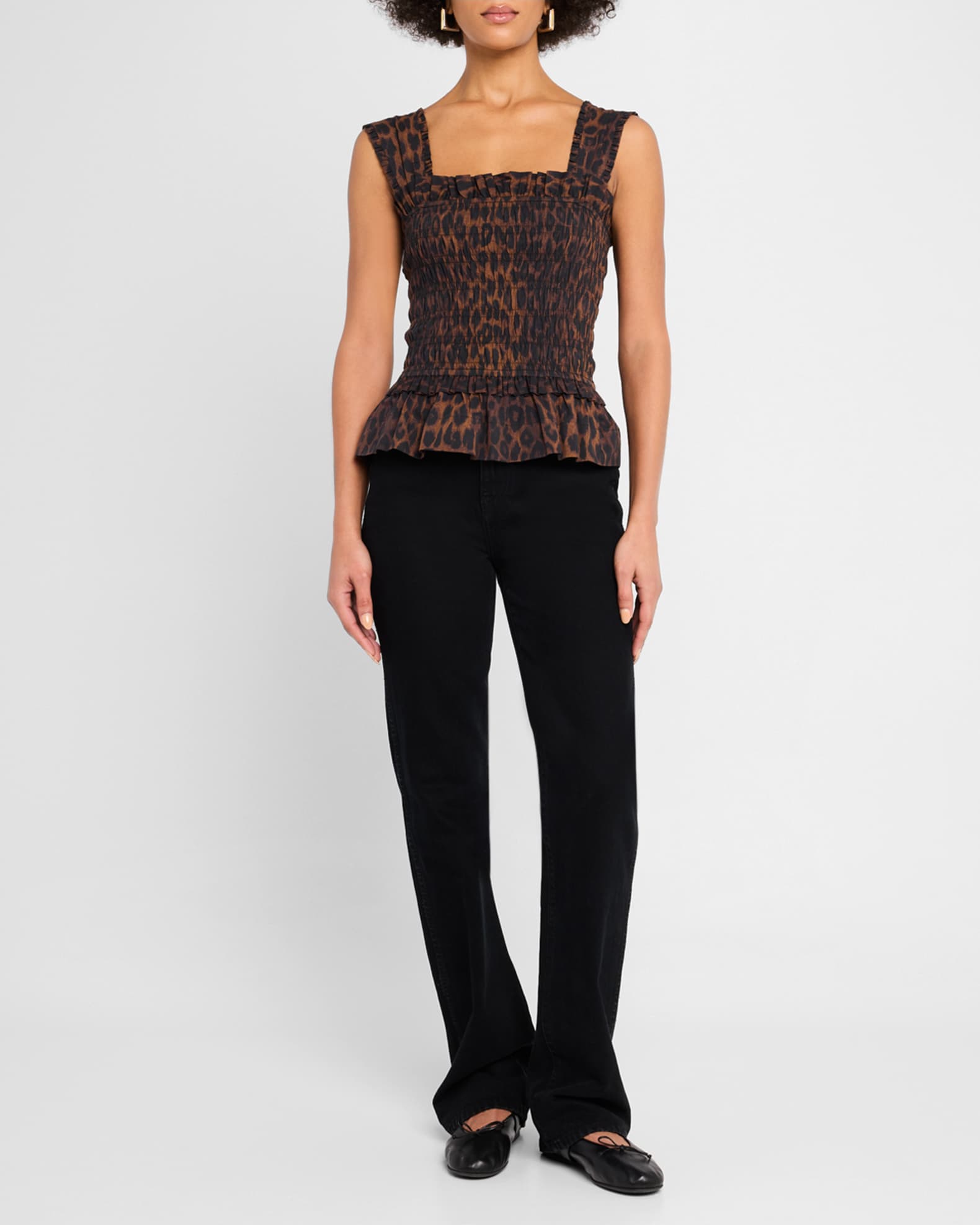Tish Leopard-Print Shirred Cami 1
