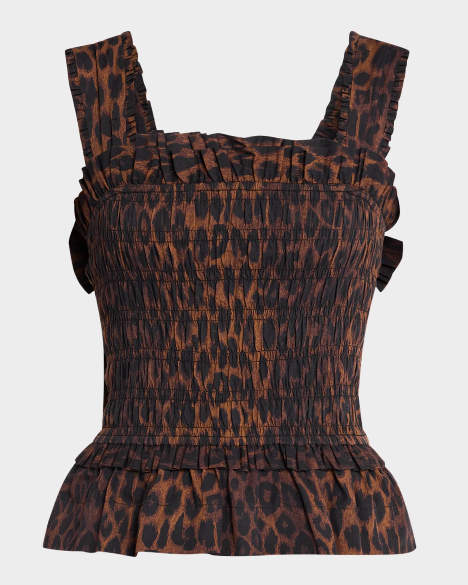 Tish Leopard-Print Shirred Cami 0
