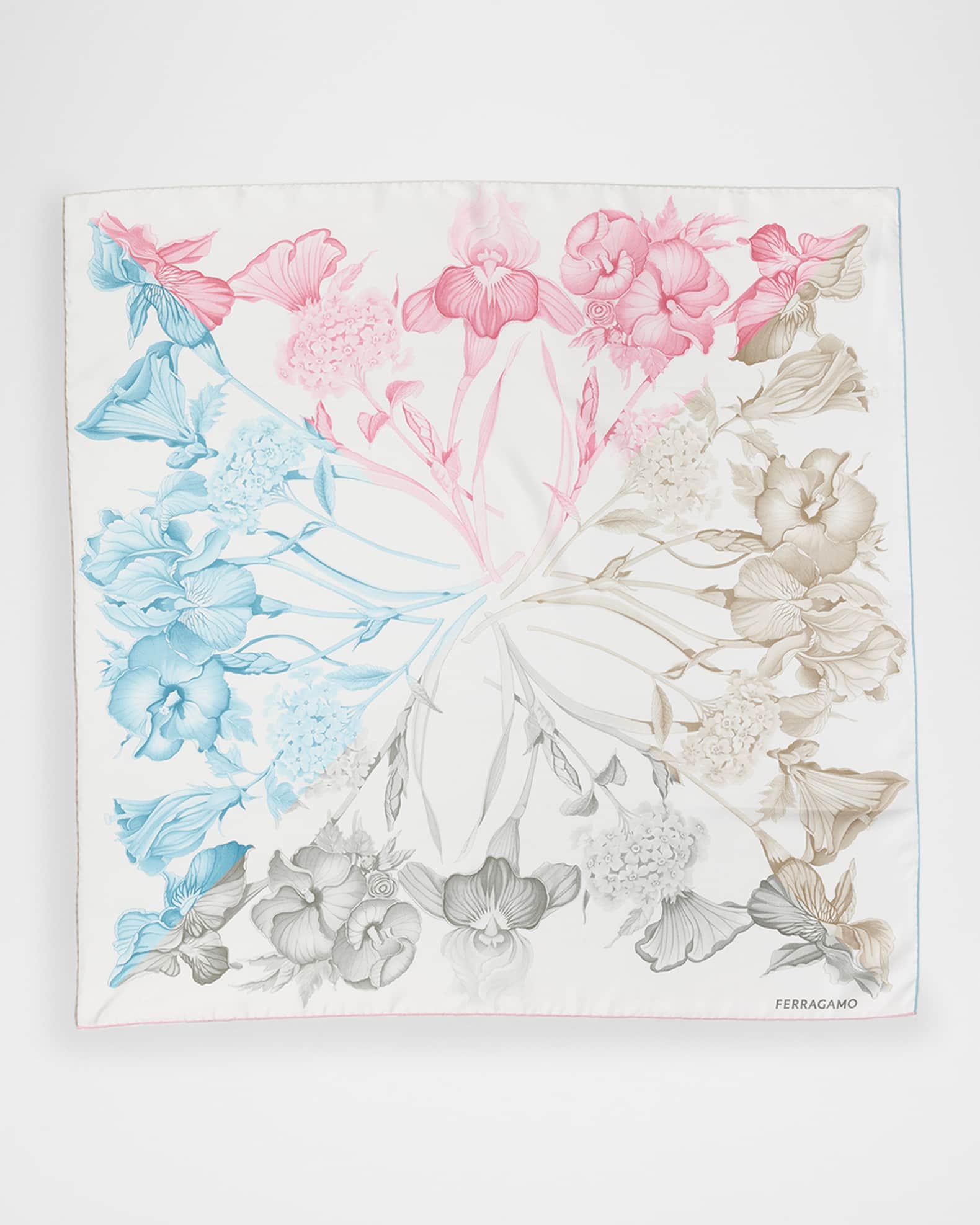 Ortensie Printed Silk Scarf 0