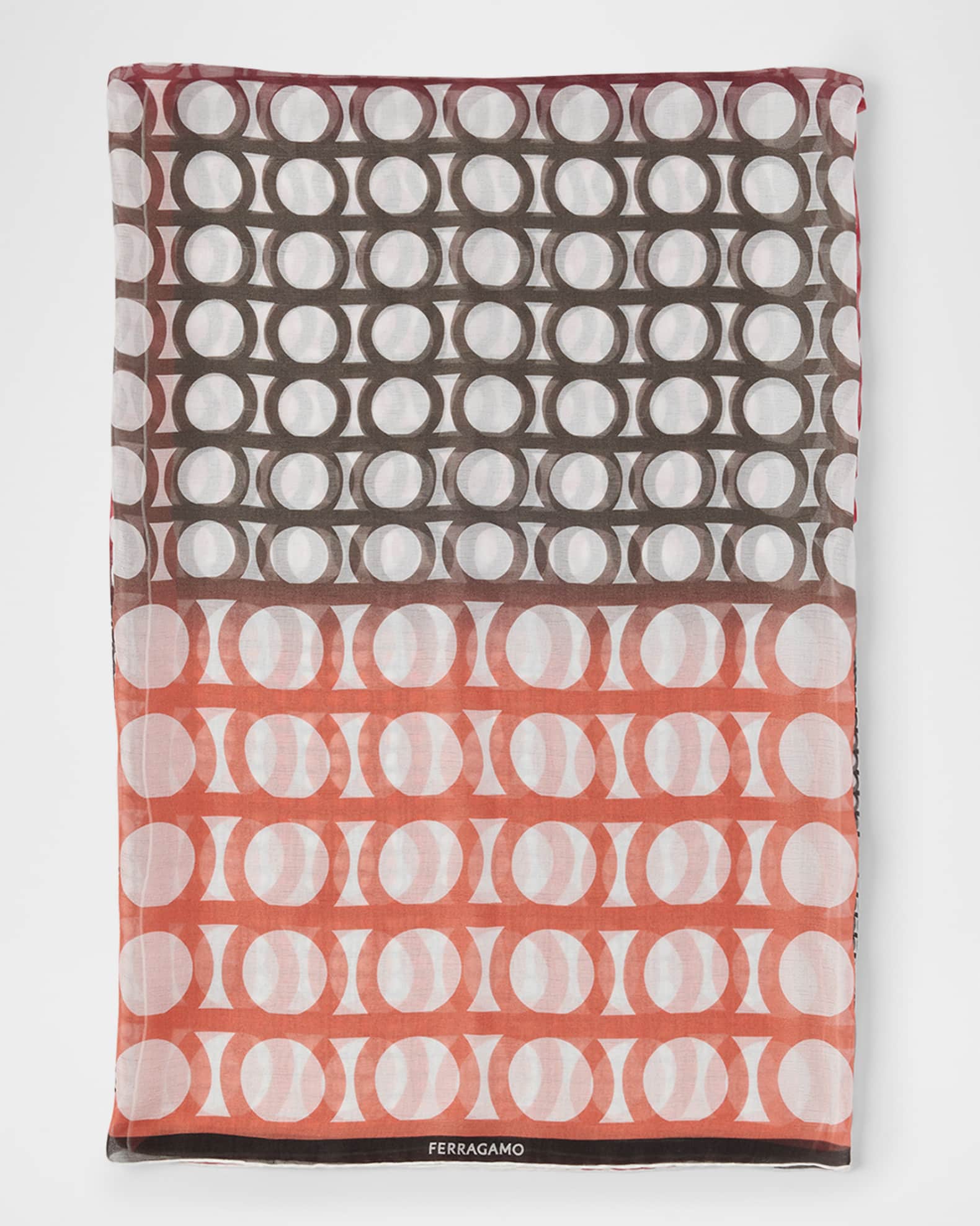 Ombre Printed Silk Scarf  0
