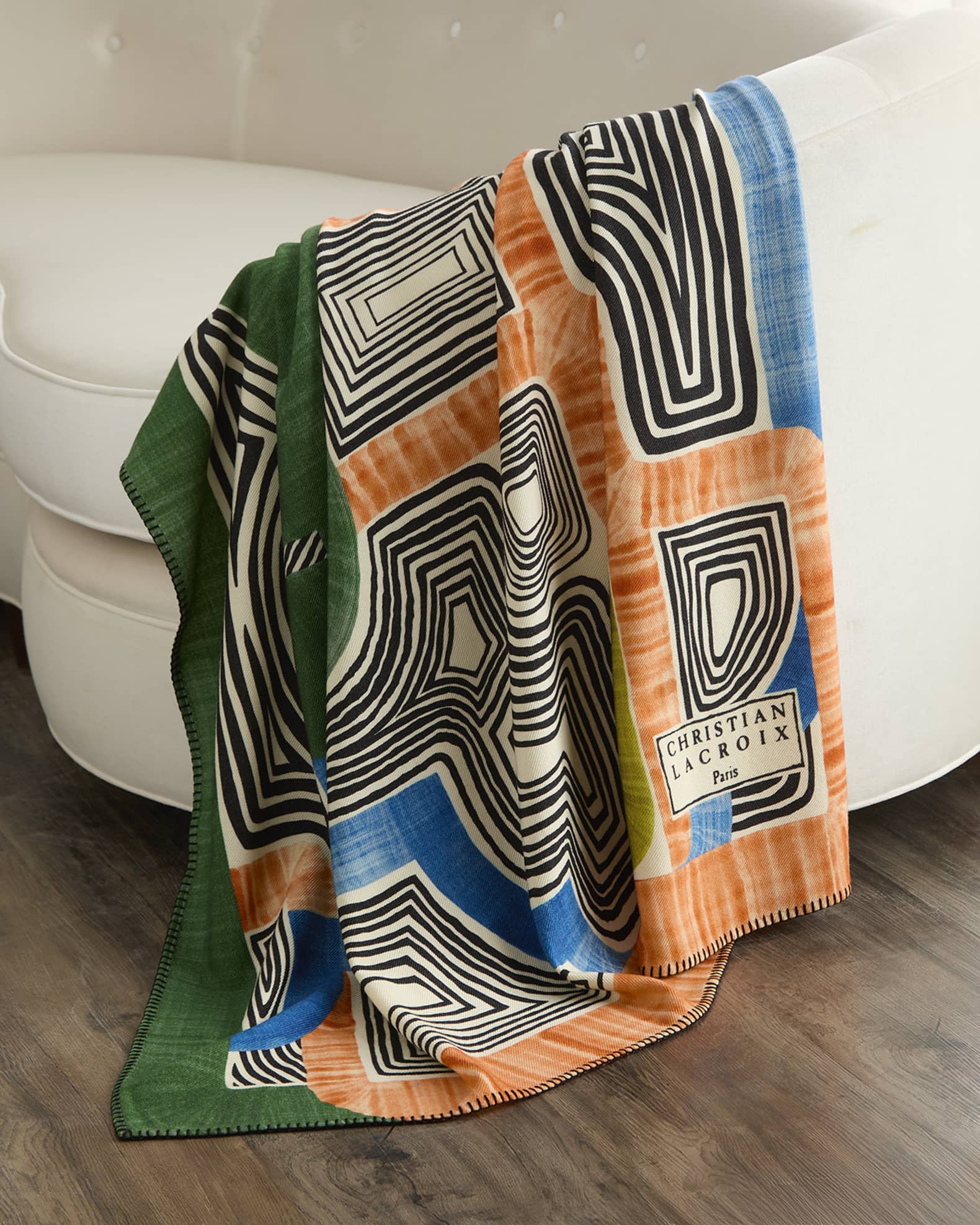 En Allant Aux Baux Merino Wool Throw, 51" x 71" 0