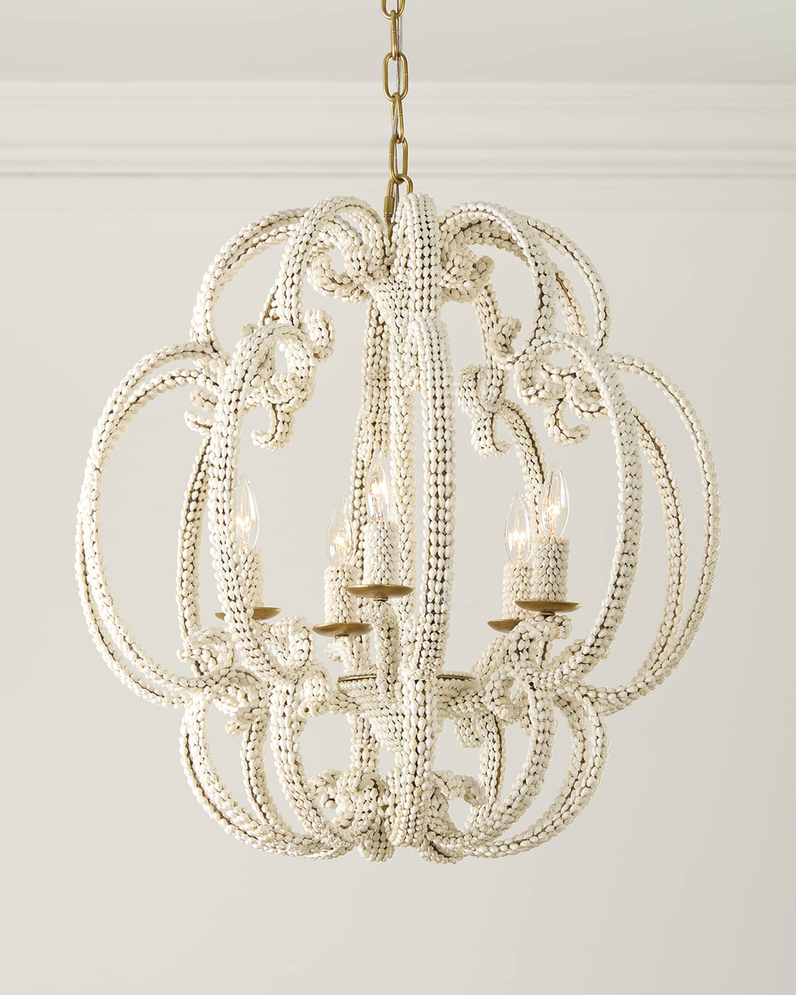Scroll Shell 5 Light Chandelier 25