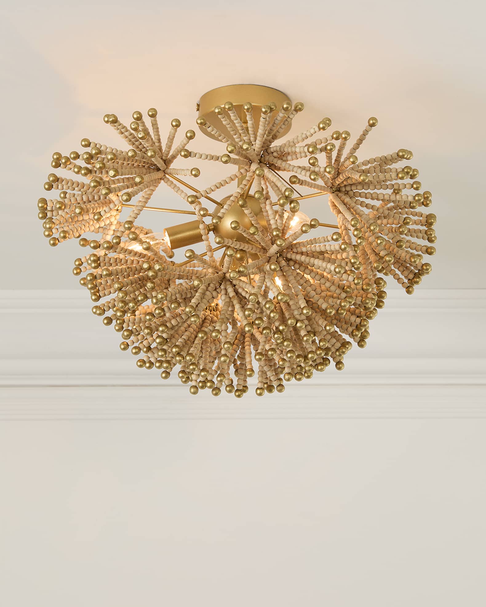 Beaded Flower Burst 3-Light Flush Mount 1