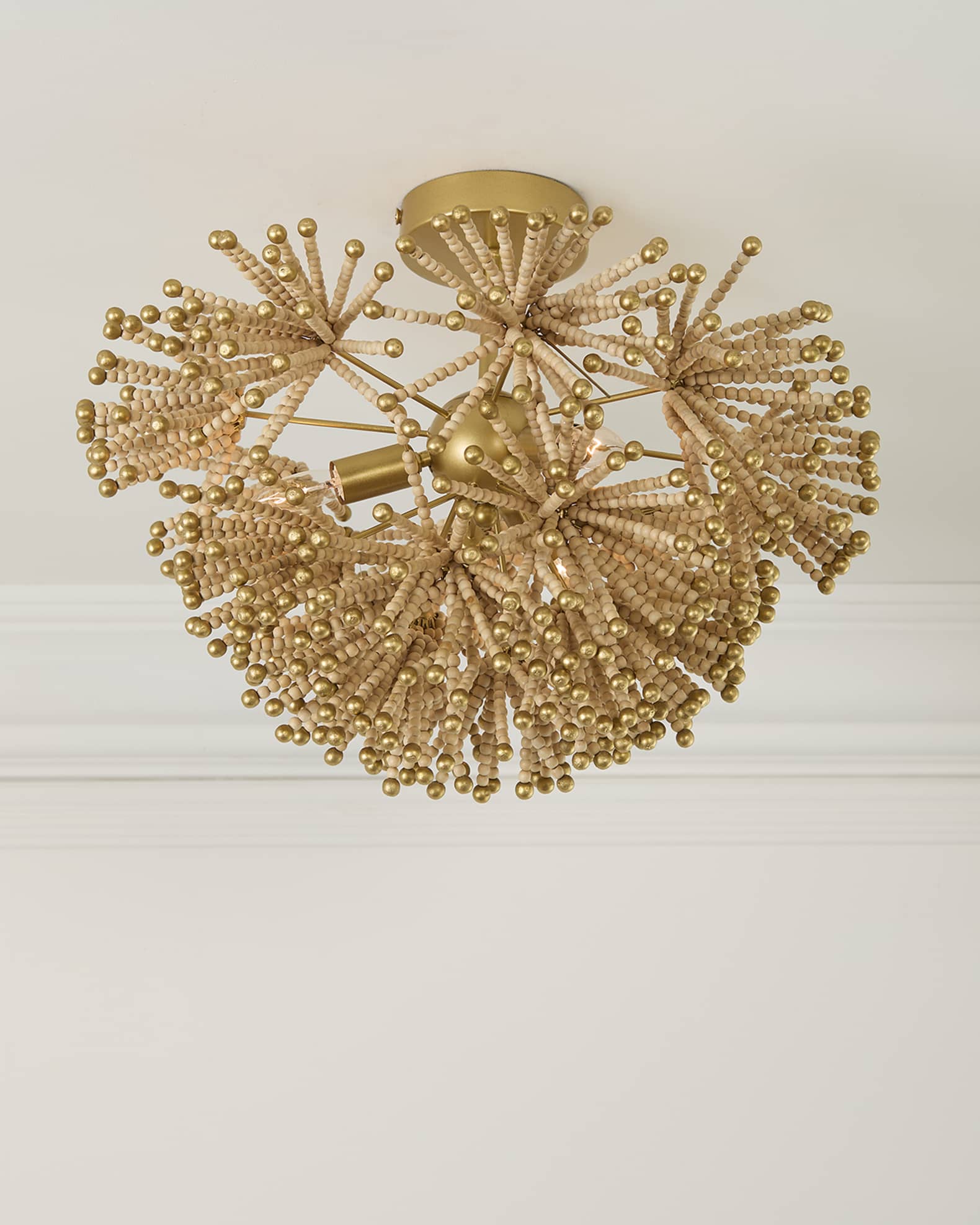 Beaded Flower Burst 3-Light Flush Mount 0
