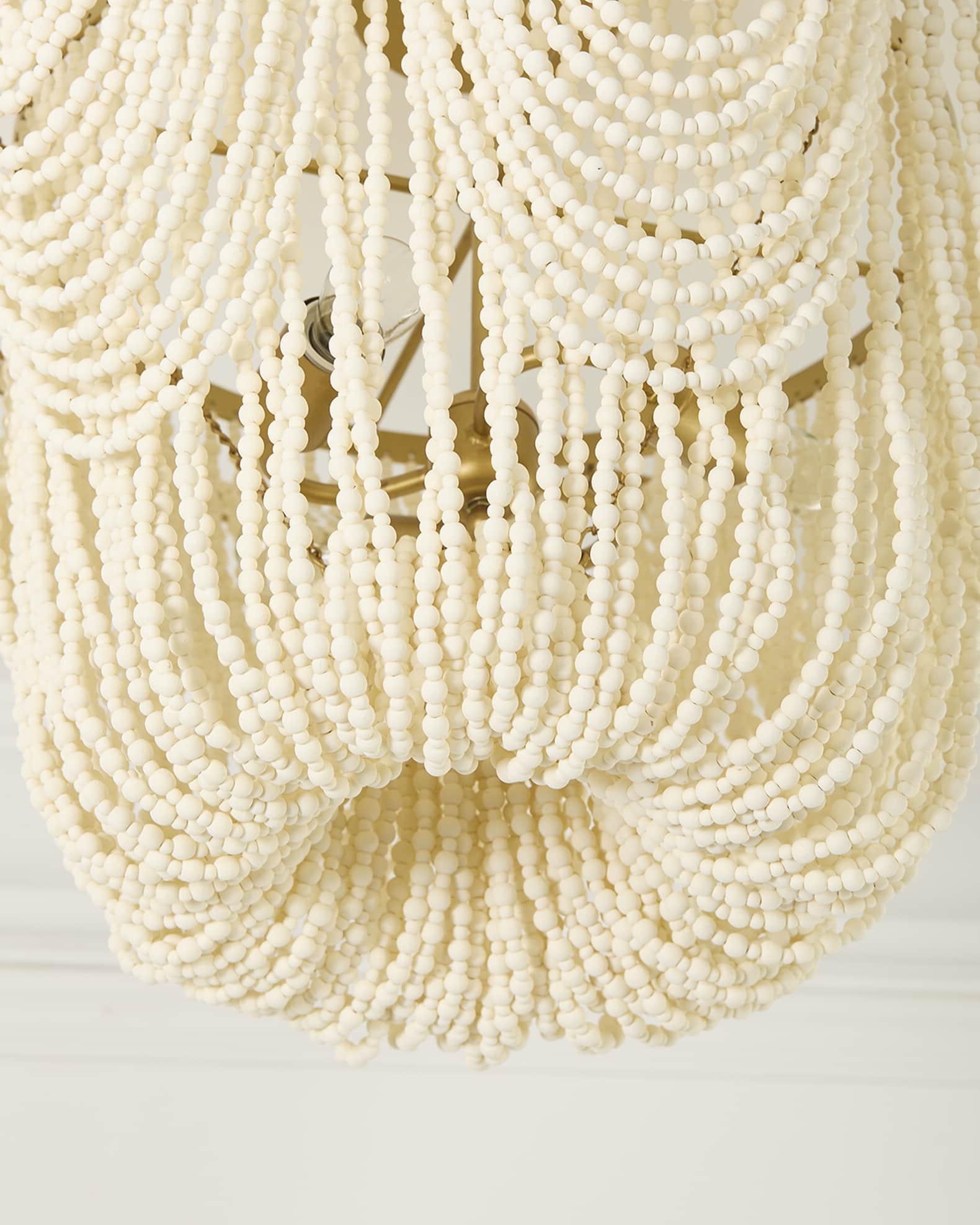 Draped Wood Bead Flushmount 1