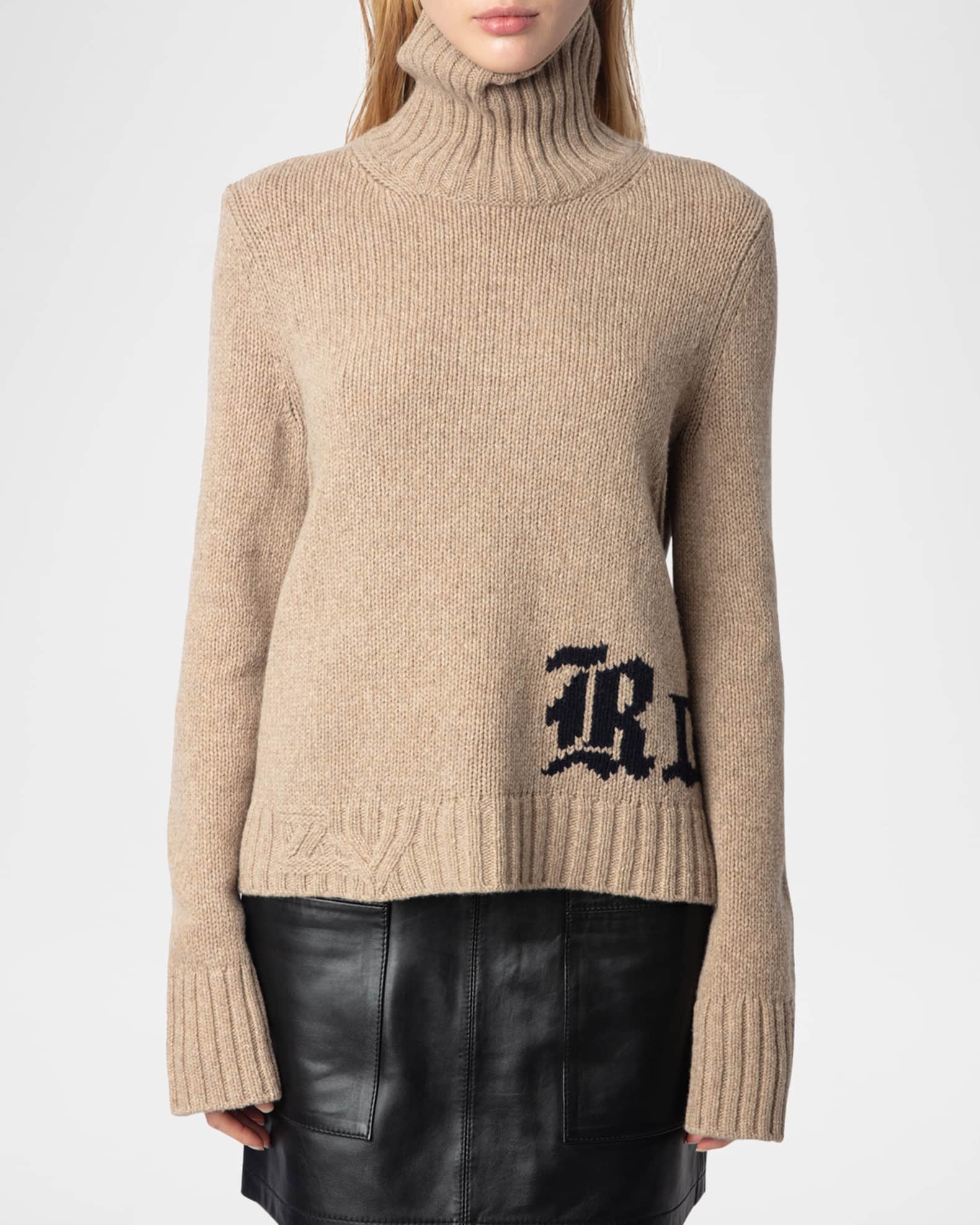 Zadig Voltaire Nalma Rock Merino Wool Turtleneck Sweater Neiman Marcus