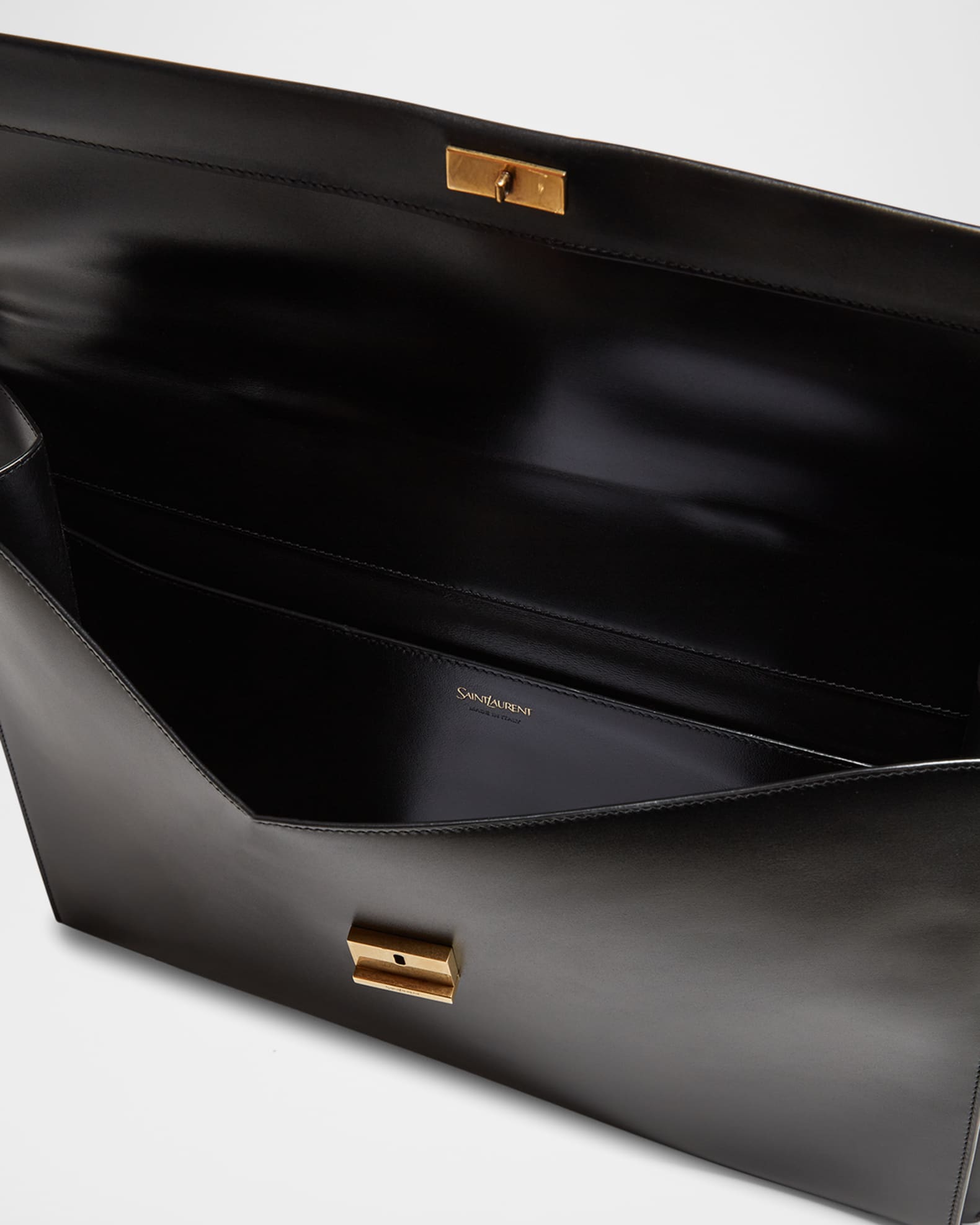 Saint Laurent Men's Smooth Leather Briefcase | Neiman Marcus