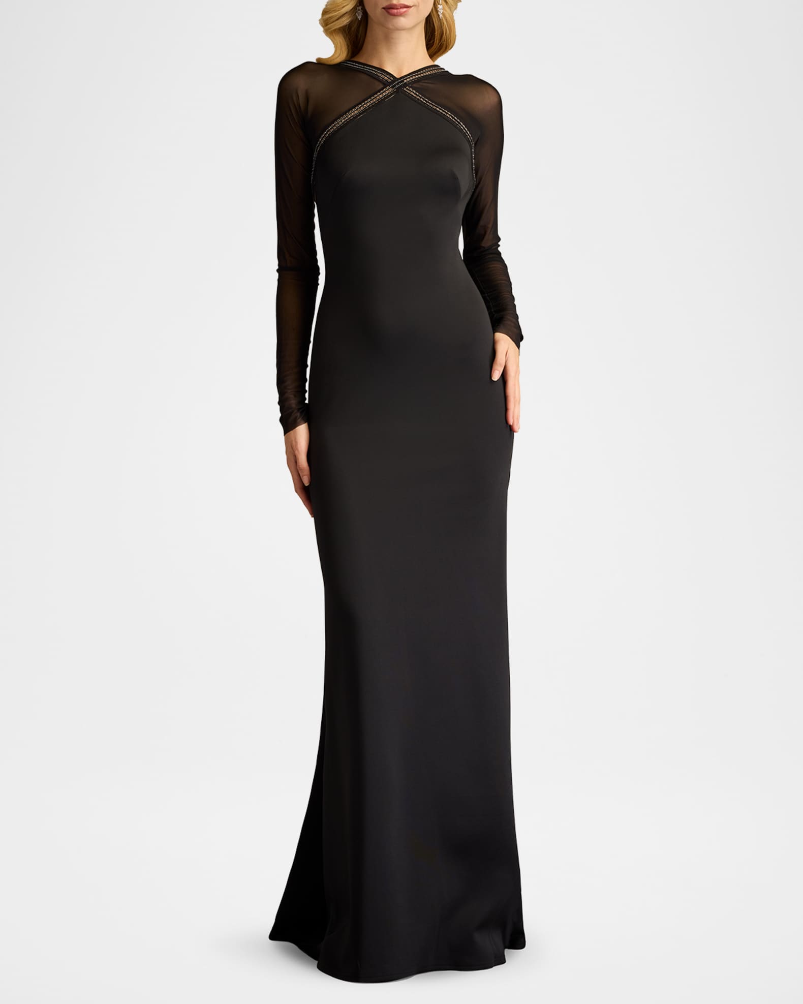 neoprene bridesmaid dress Fitted Sleeveless Neoprene Gown by Ladivine CH377 main image 1