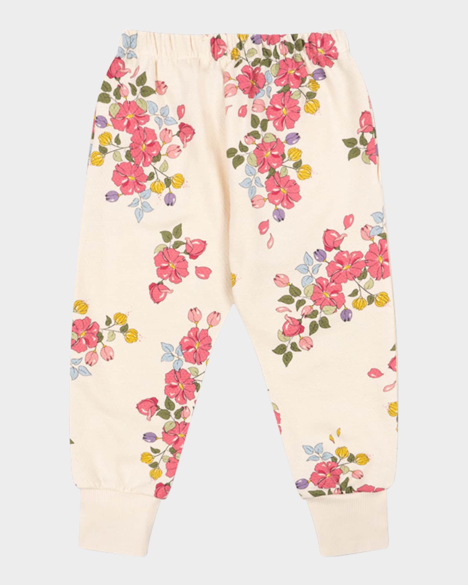 Girl's Loupy Lou Floral-Print Sweatpants, Size 12M-10 1