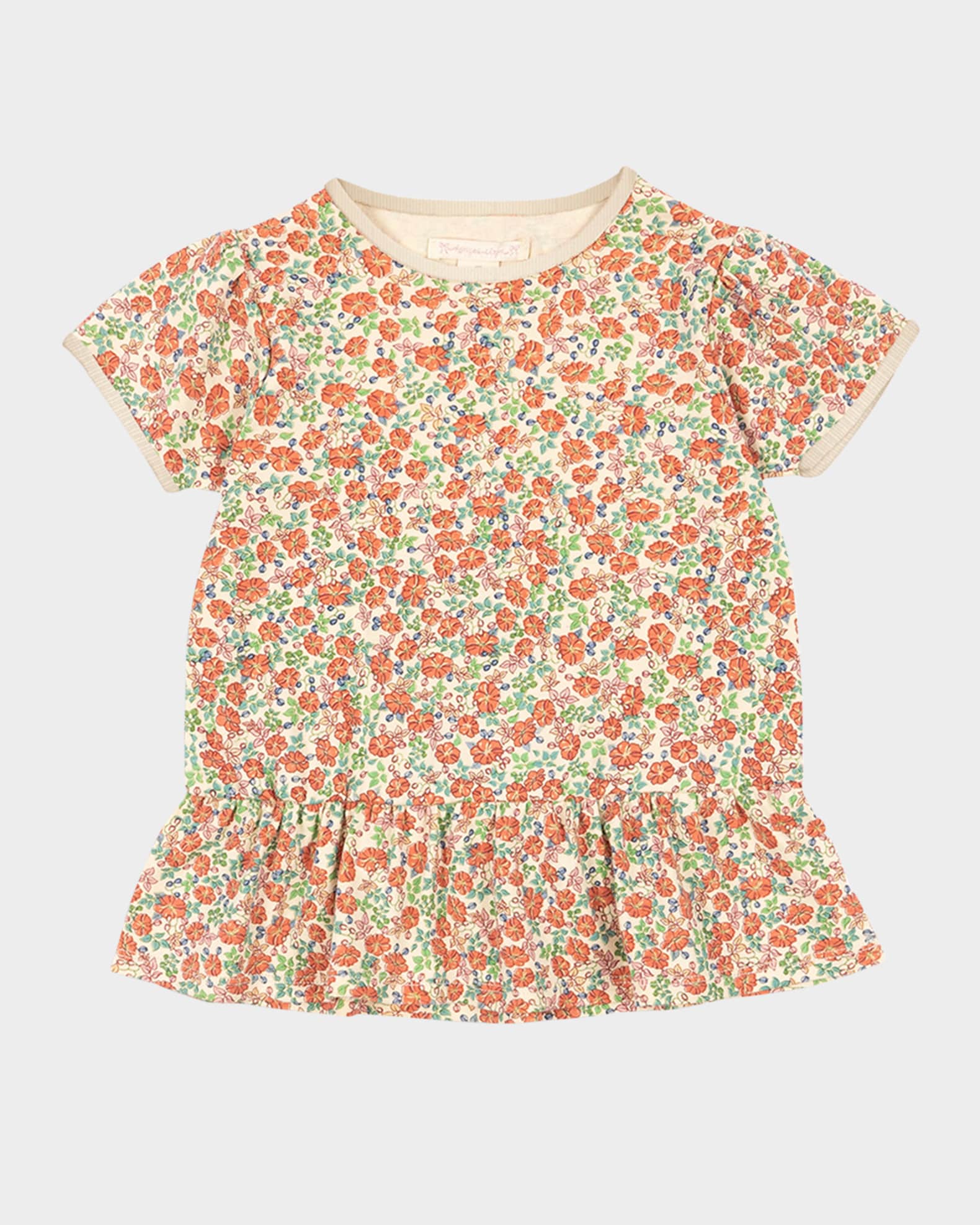 Girl's Floral-Print Flare T-Shirt, Size 9M-10 0
