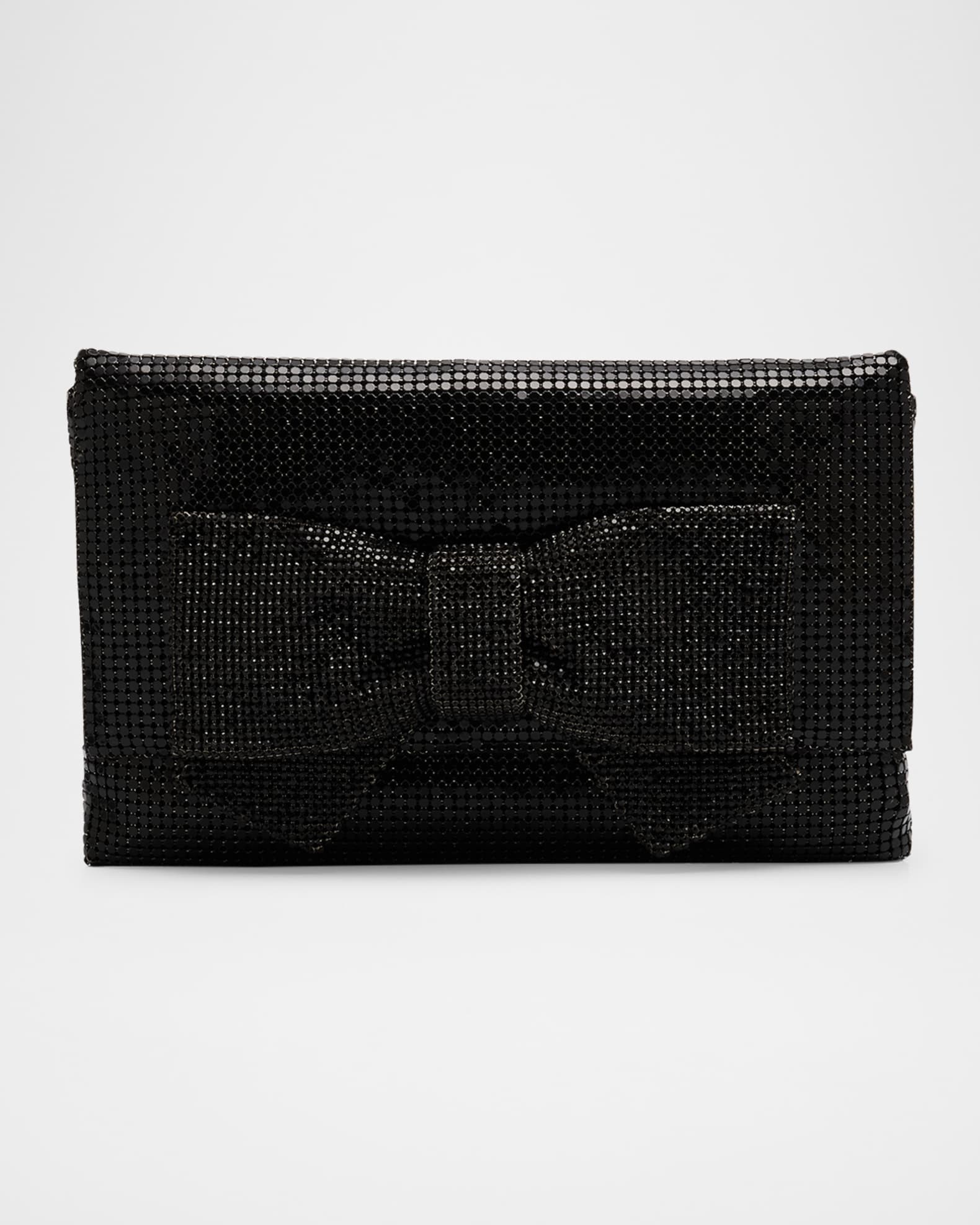 Gemma Bow Mesh Brass Clutch Bag 0