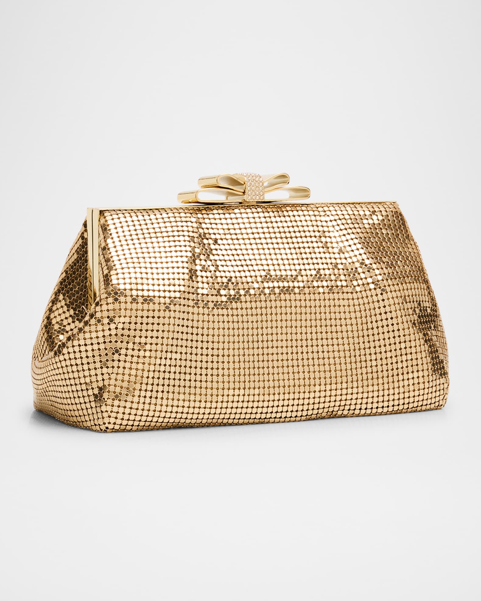 Whiting Davis Blake Bow Mesh Brass Clutch Bag Gold Women s Clutches Small Handbags Clutches Pouches Wristlets