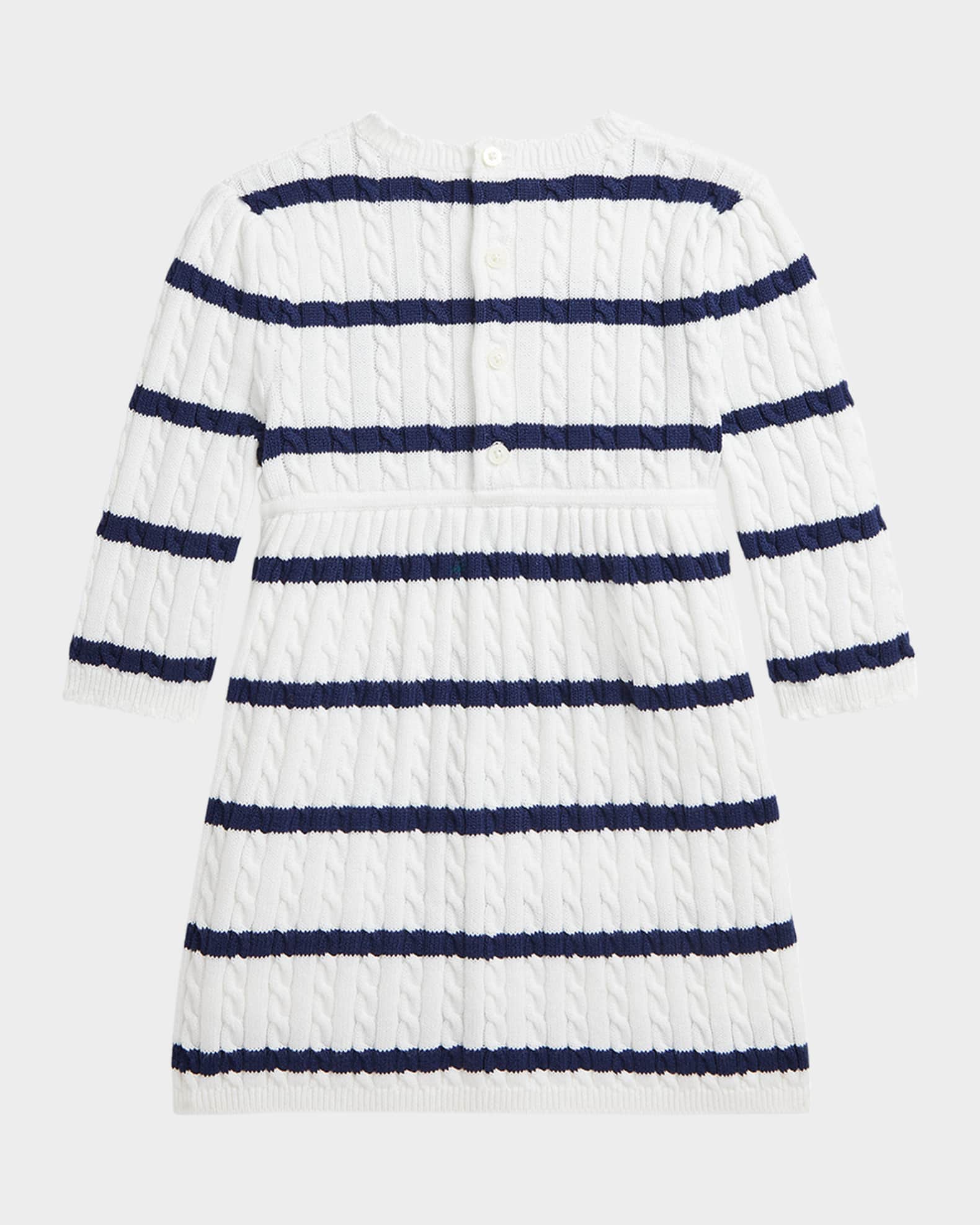 Girl's Striped Cable Knit Dress, Size 3M-24M 1