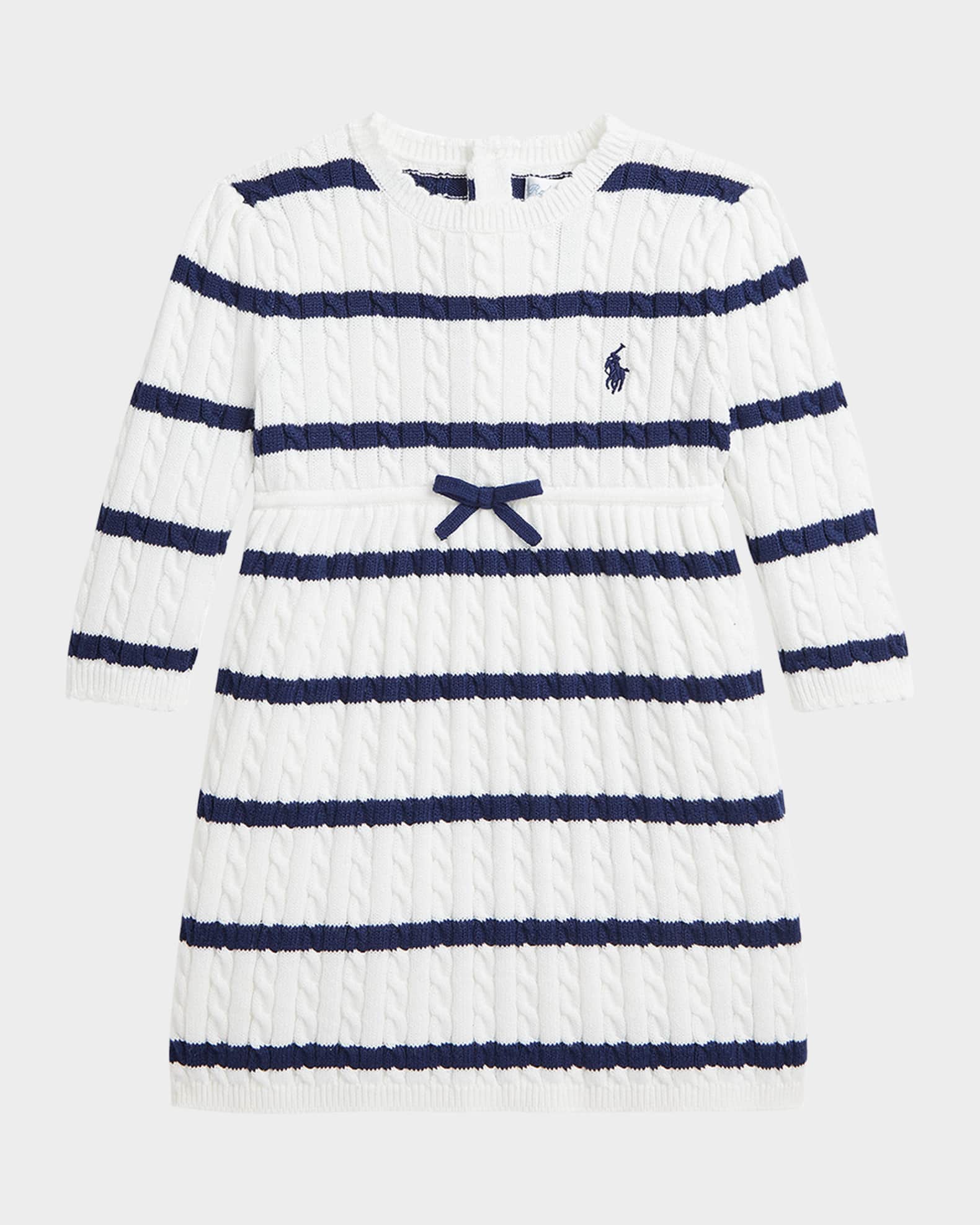 Girl's Striped Cable Knit Dress, Size 3M-24M 0
