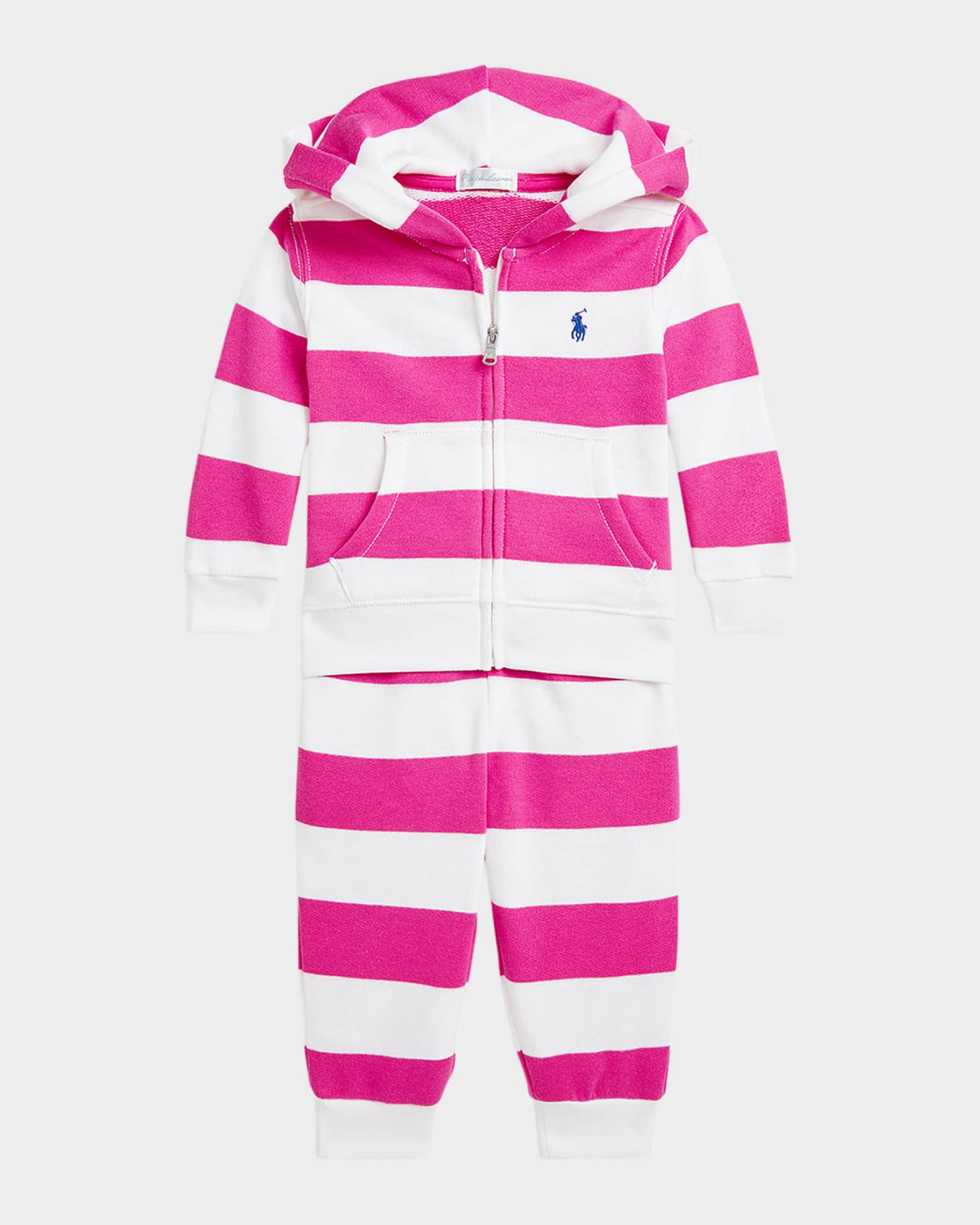 Girl's French Terry & Jogger Pants Set, Size 3M-18M 0