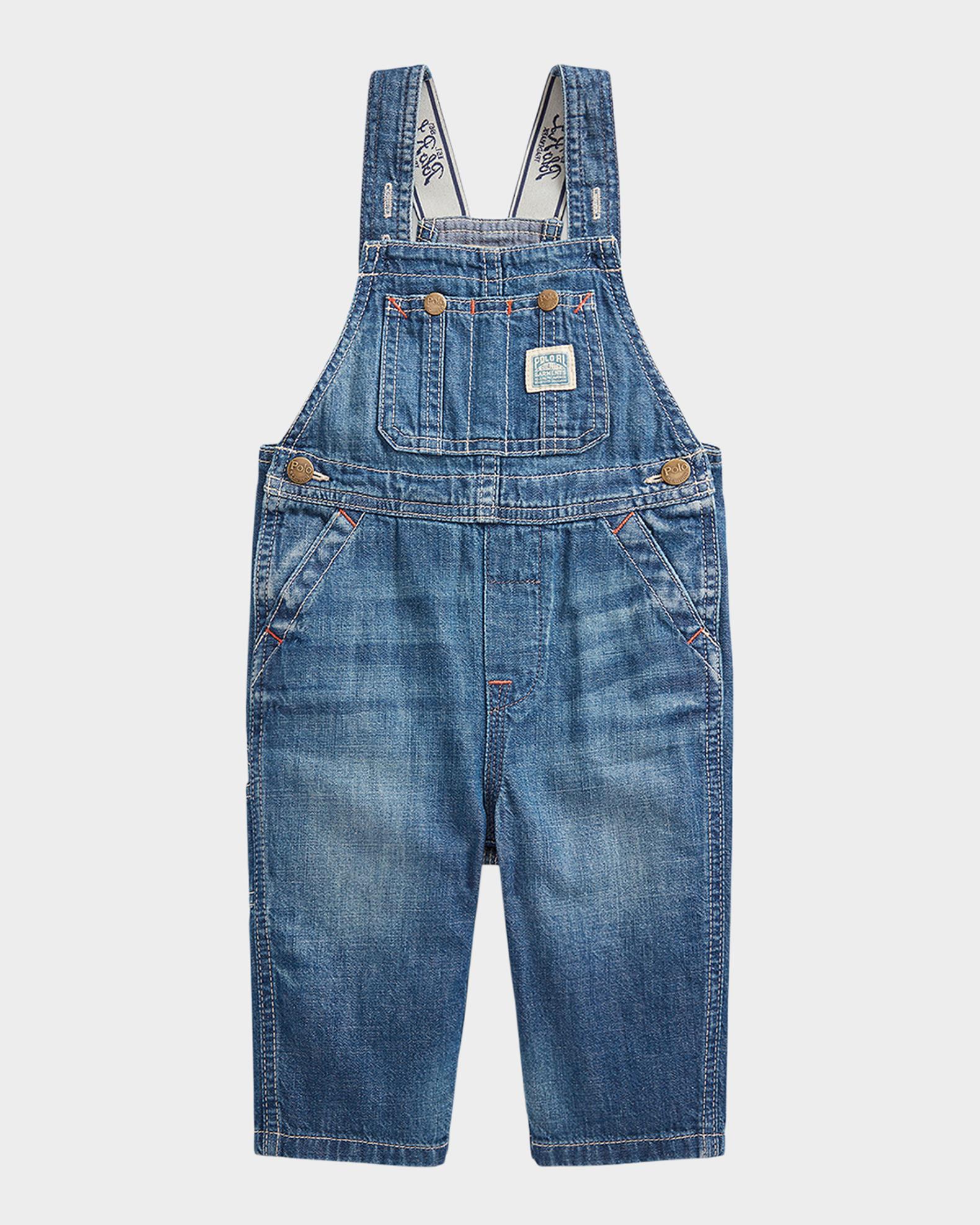 Ralph Lauren Childrenswear Boy's One-Piece Denim Overalls, Size 3M-24M ...