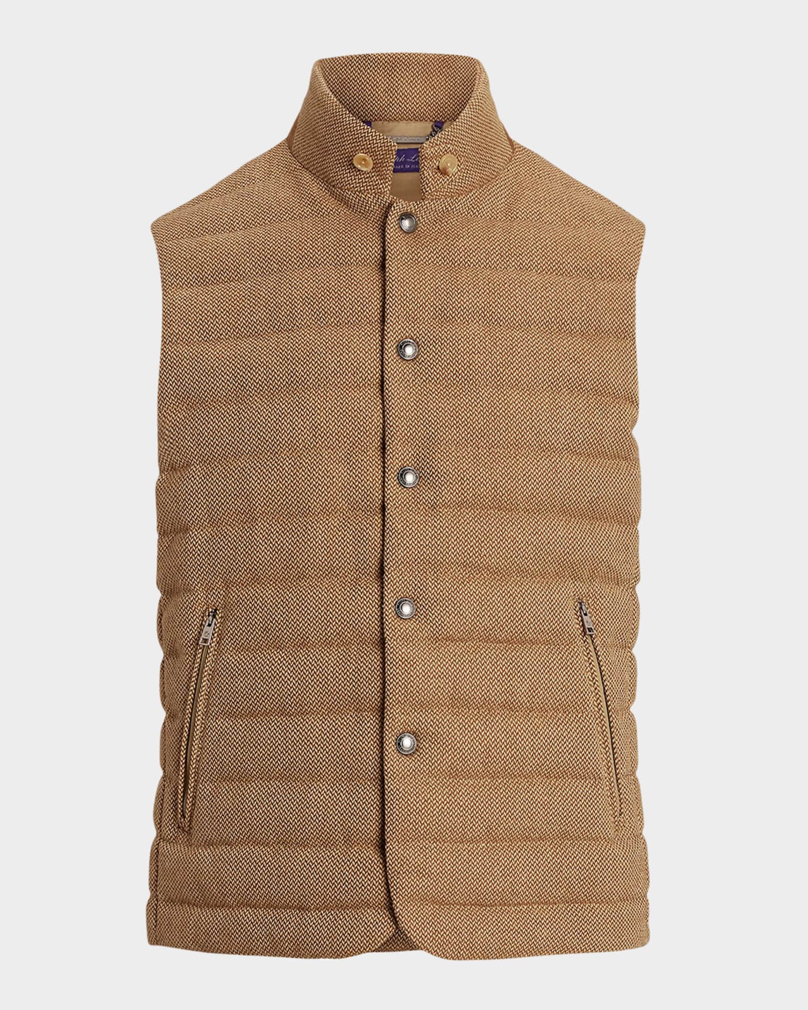 Men's Quilted Tweed Down Vest