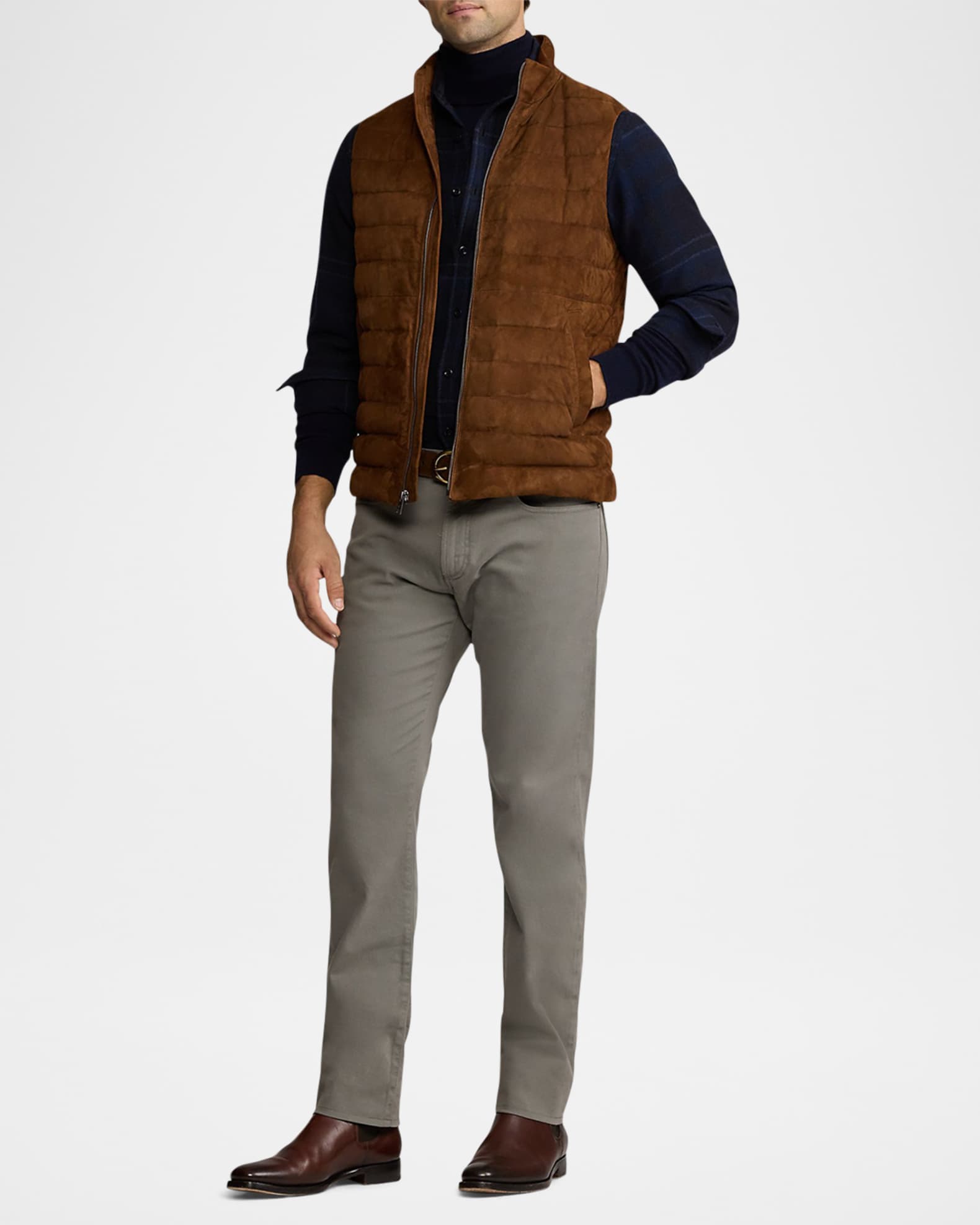 Mens suede vest ralph lauren sale