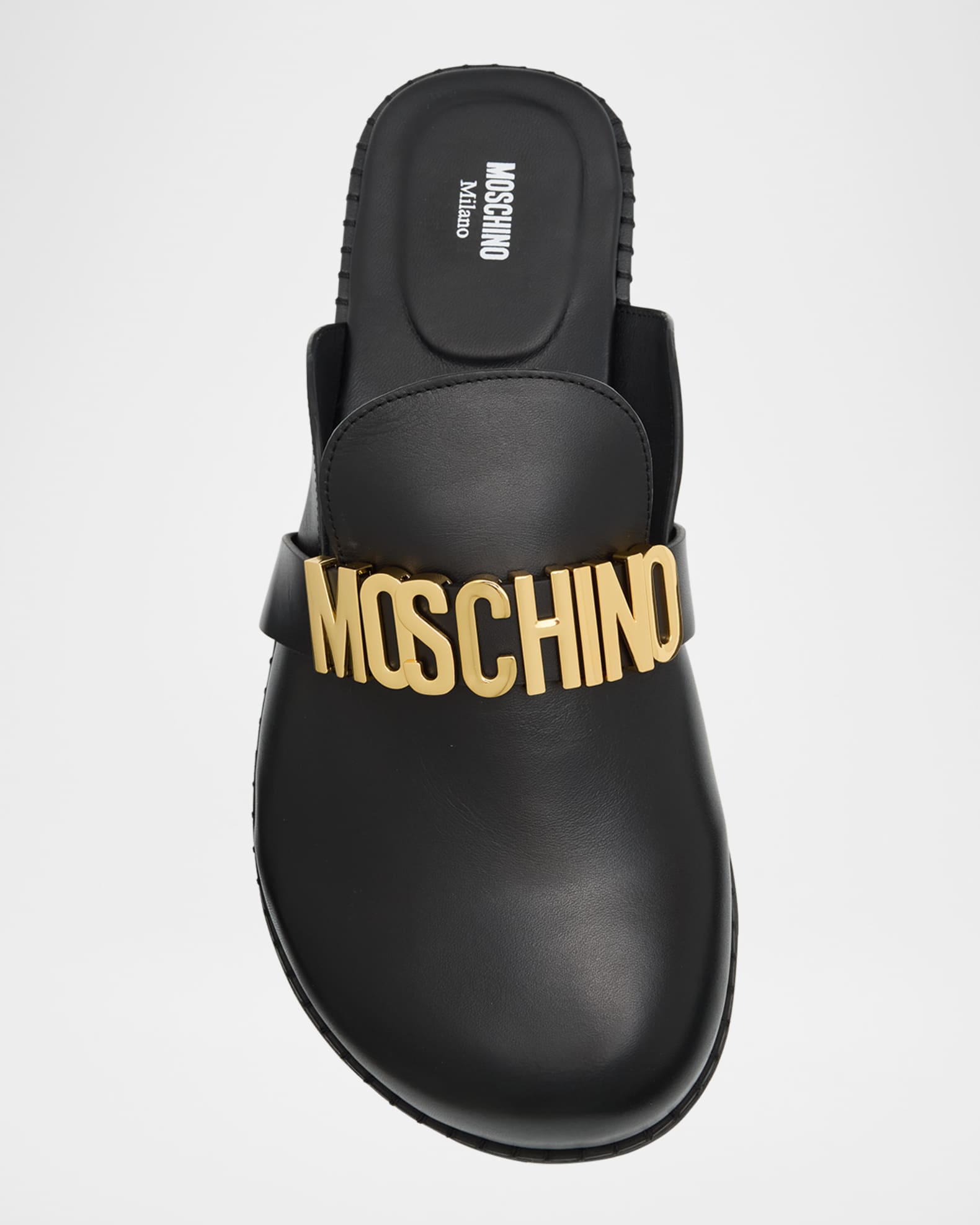 サンダル MOSCHINO COUTURE Men Sandals Black MB10162G0M GA0 Moschino Black 'Couture' Sandals Moschino