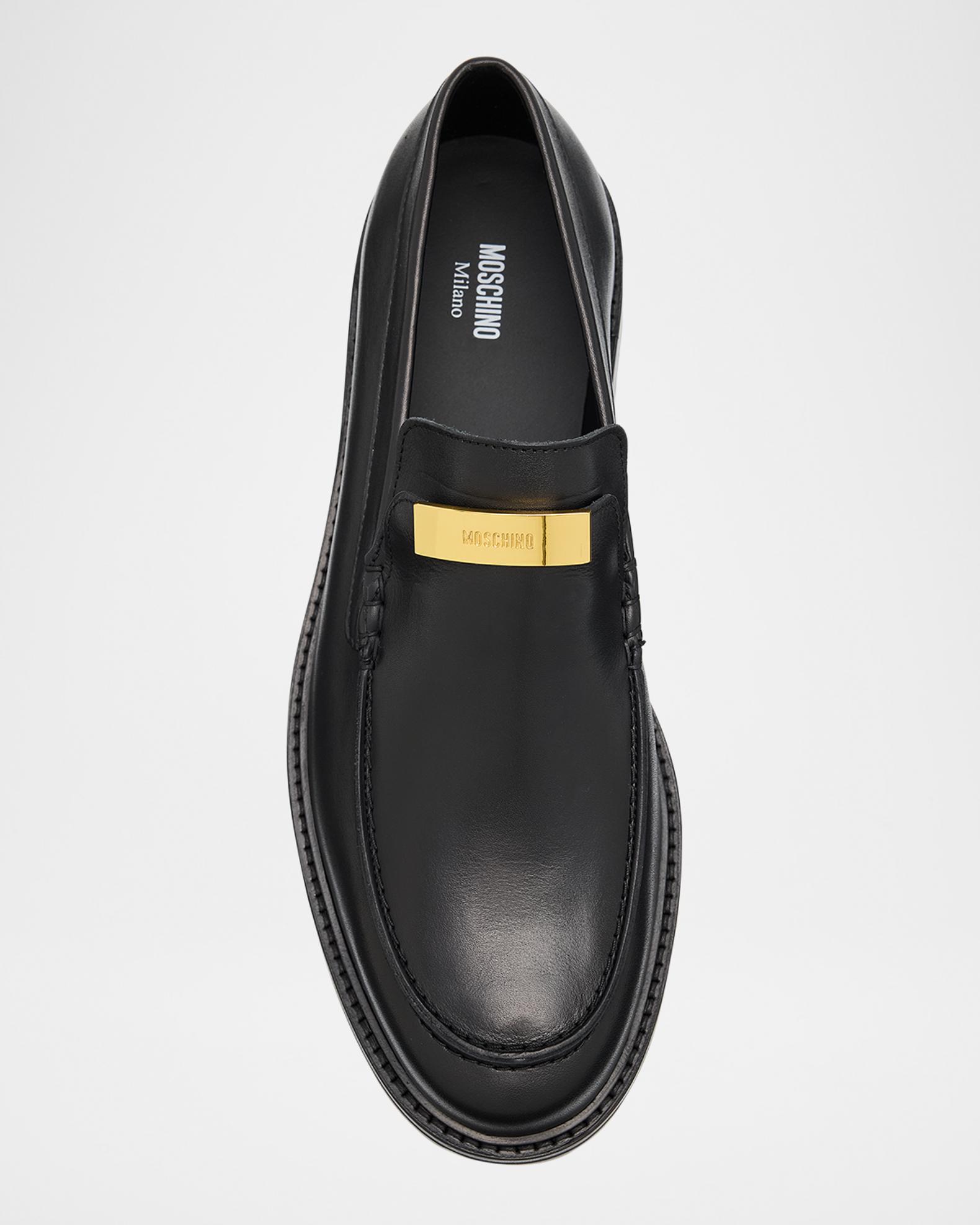 Moschino Black Leather Men\'s Loafers Moschino Men main image 3