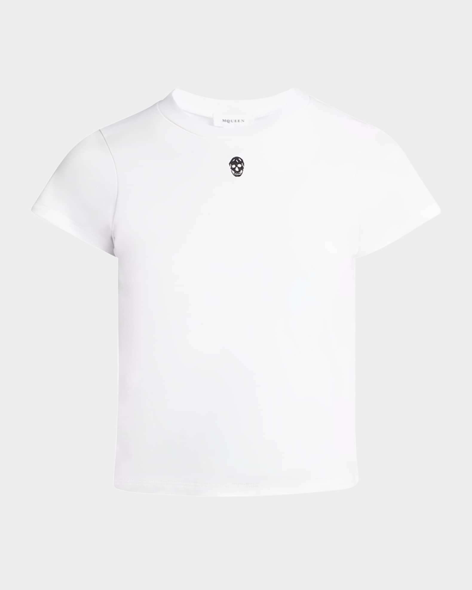 Skull Embroidered Short-Sleeve T-Shirt 0