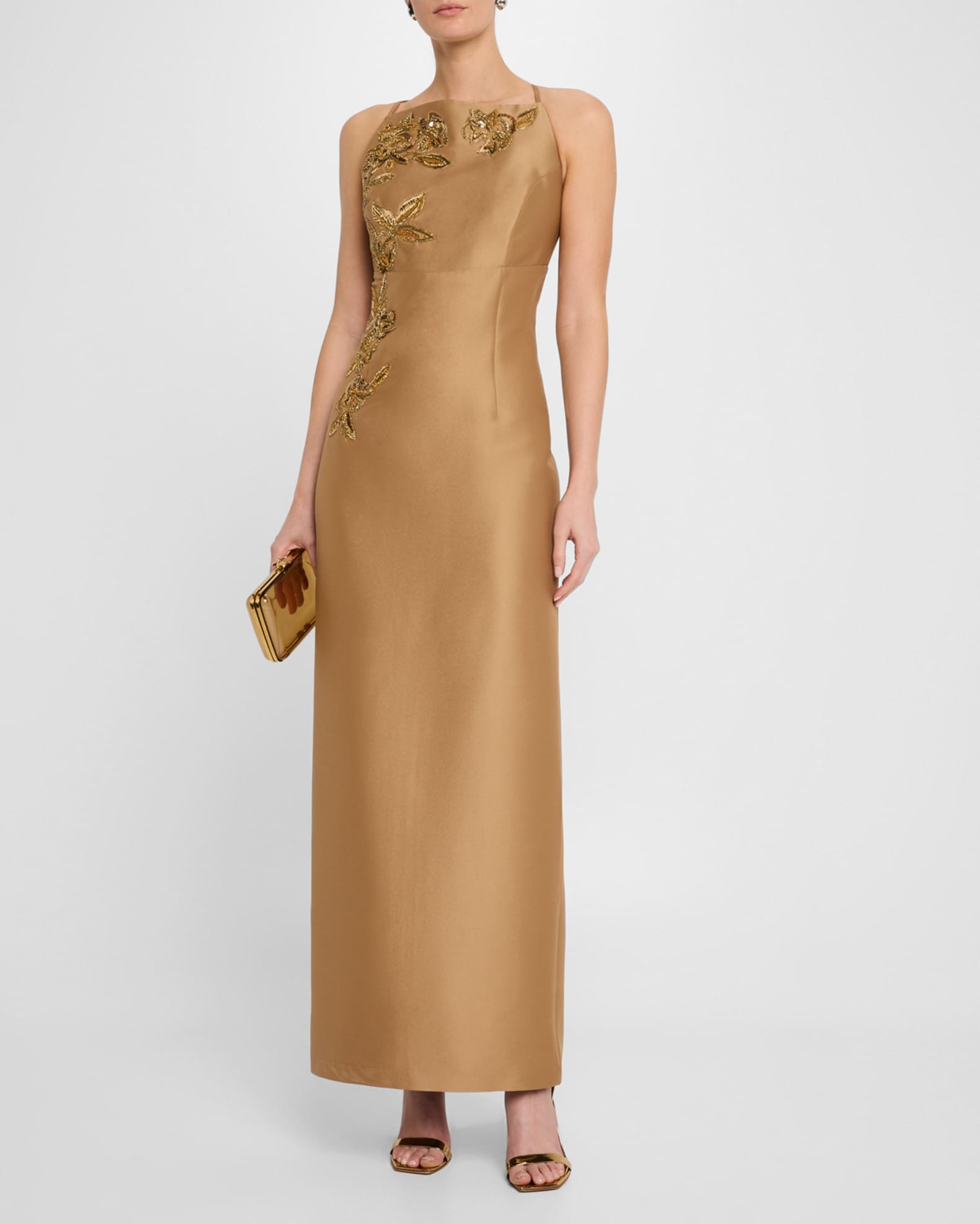 Pryce Embellished Mikado Column Gown 1
