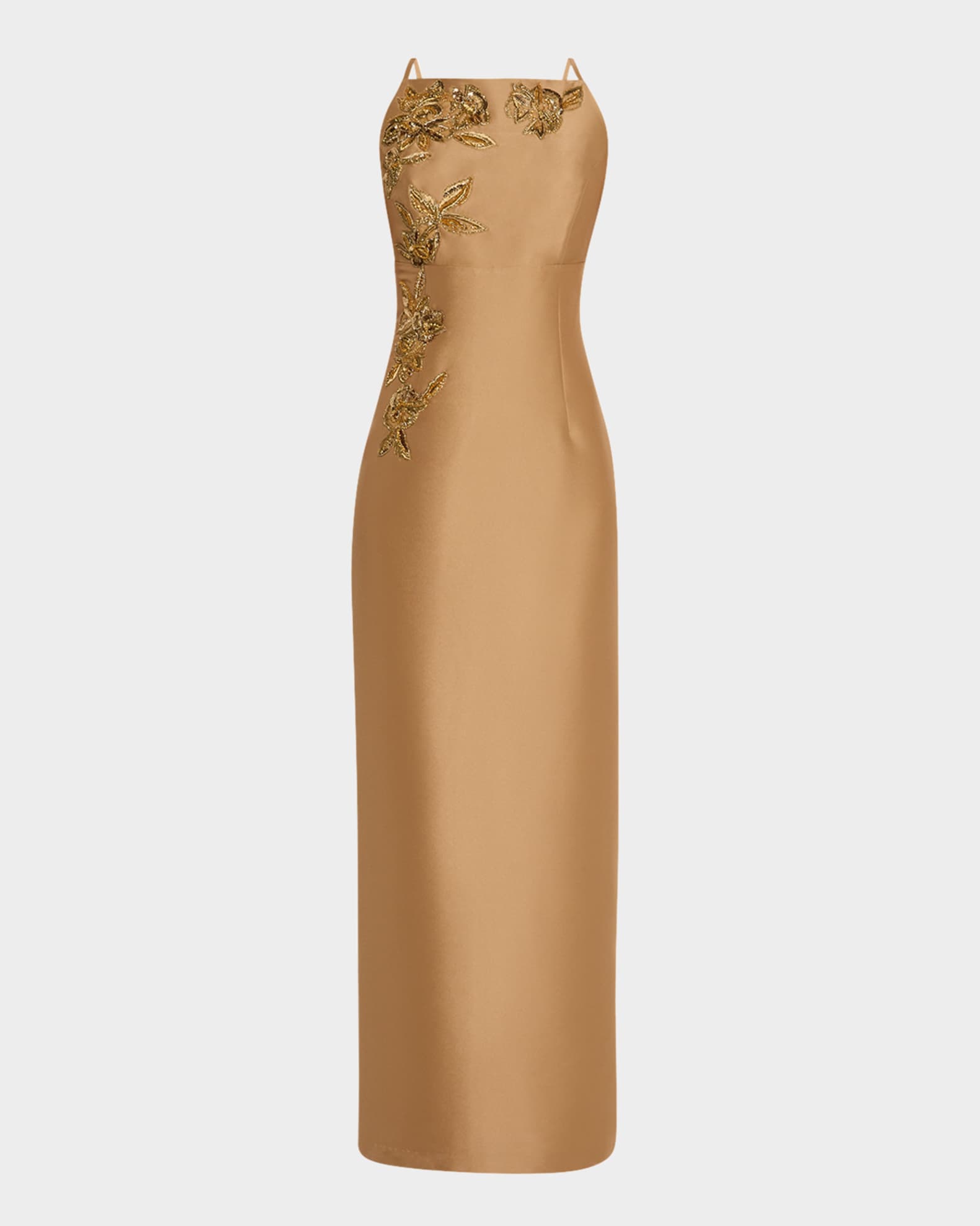 Pryce Embellished Mikado Column Gown 0