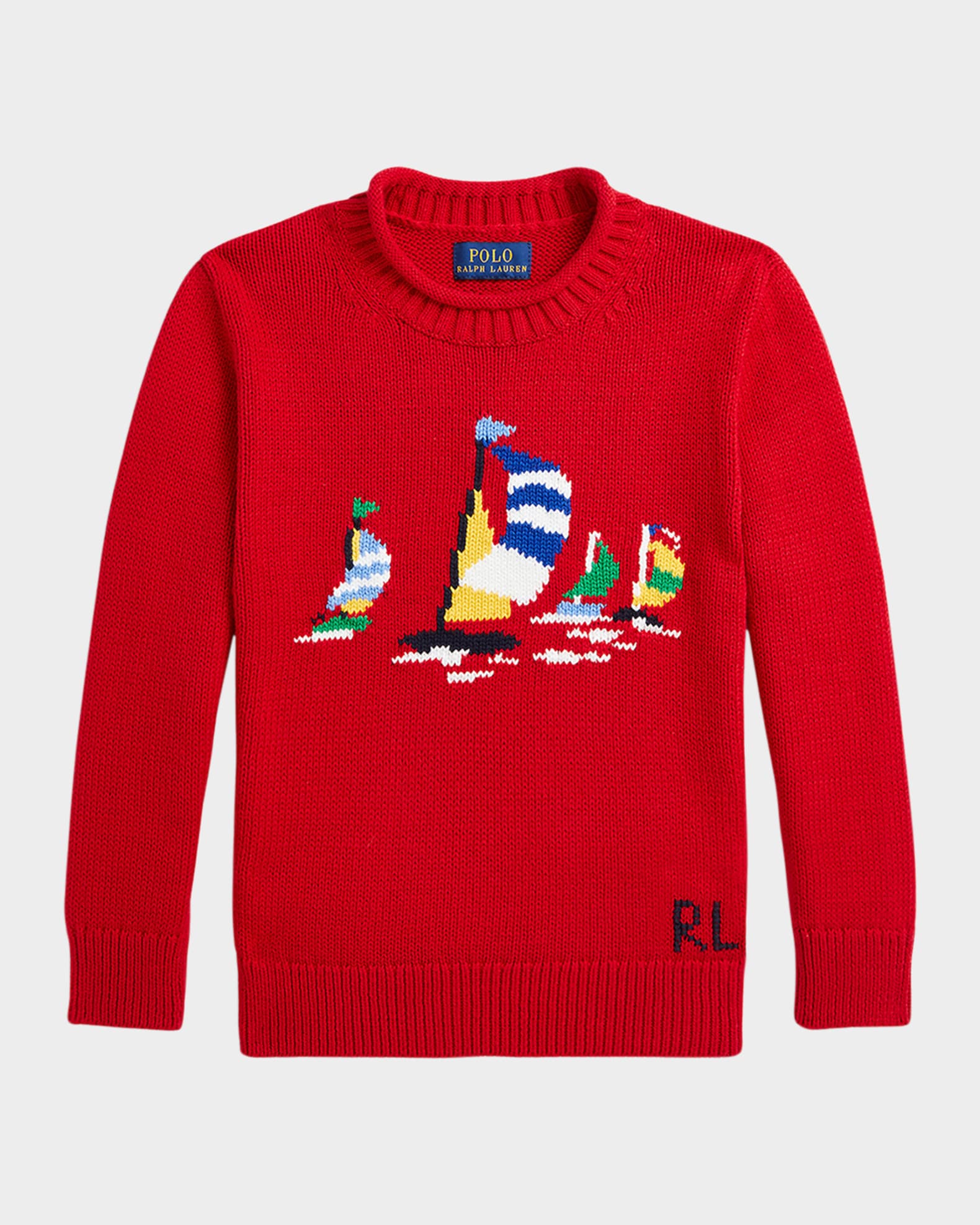 Boy's Sailboat Intarsia-Knit Sweater 0