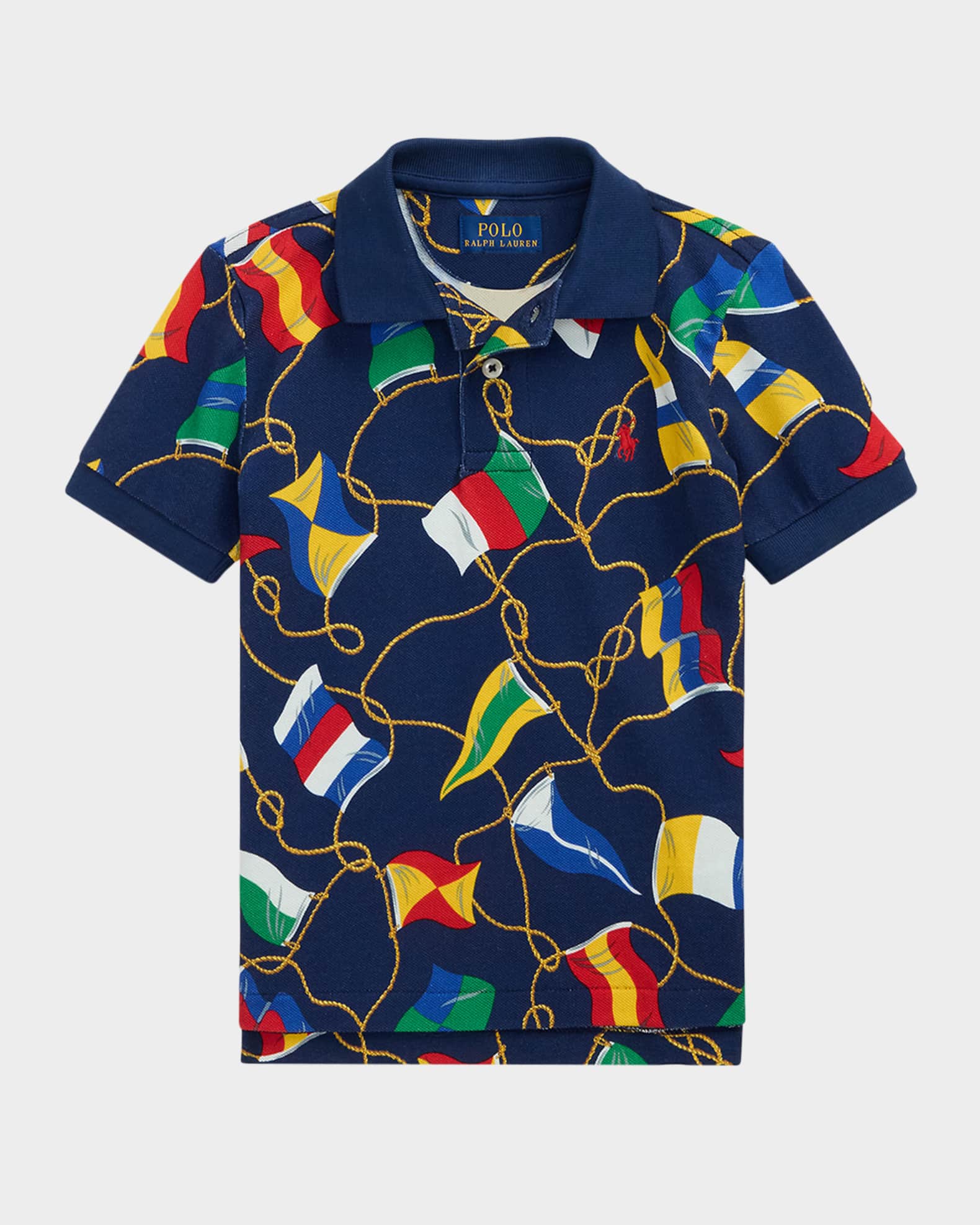 Boy's Multicolor Flag Polo Shirt 0