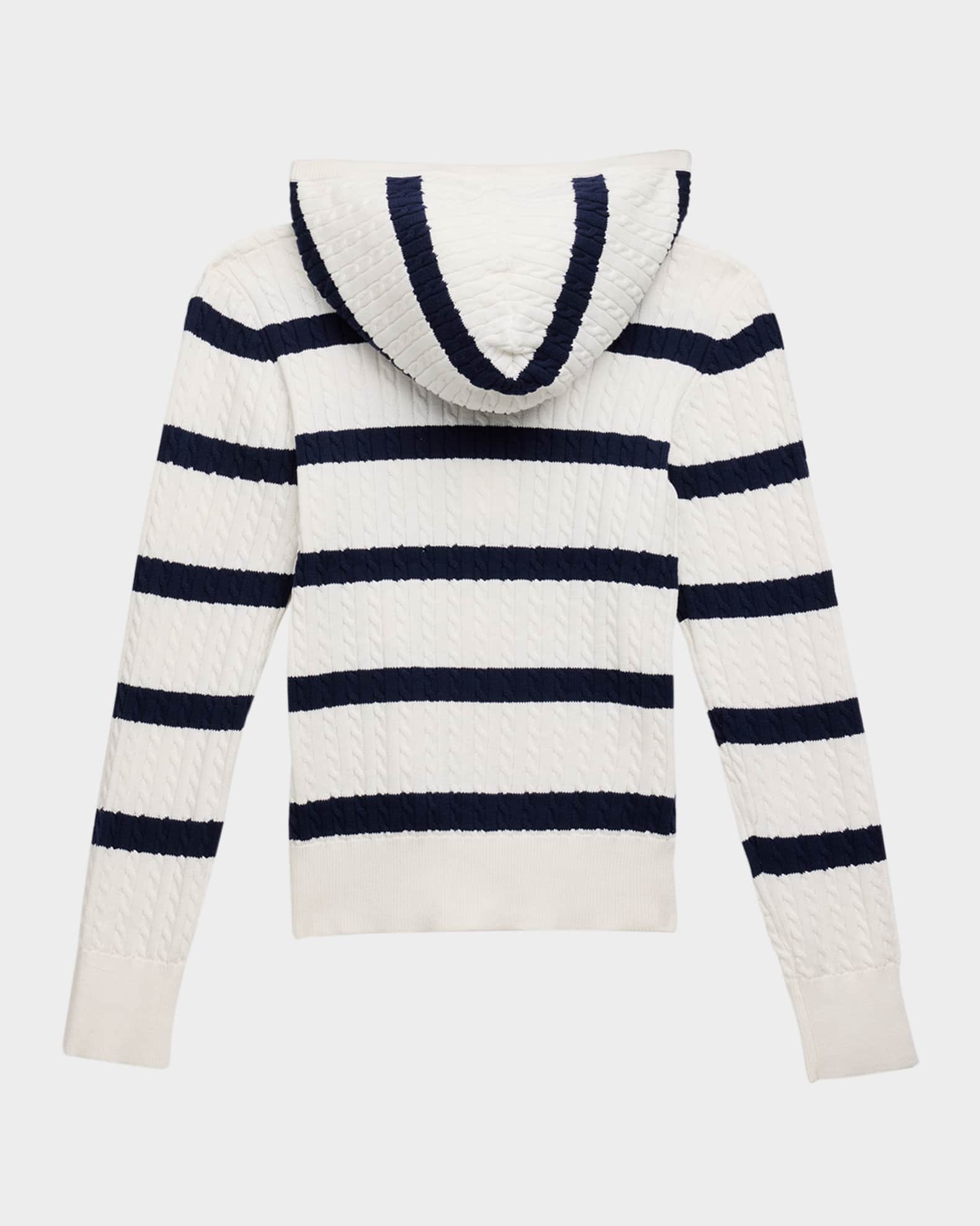 Boy's Striped Cable Knit Sweater 1