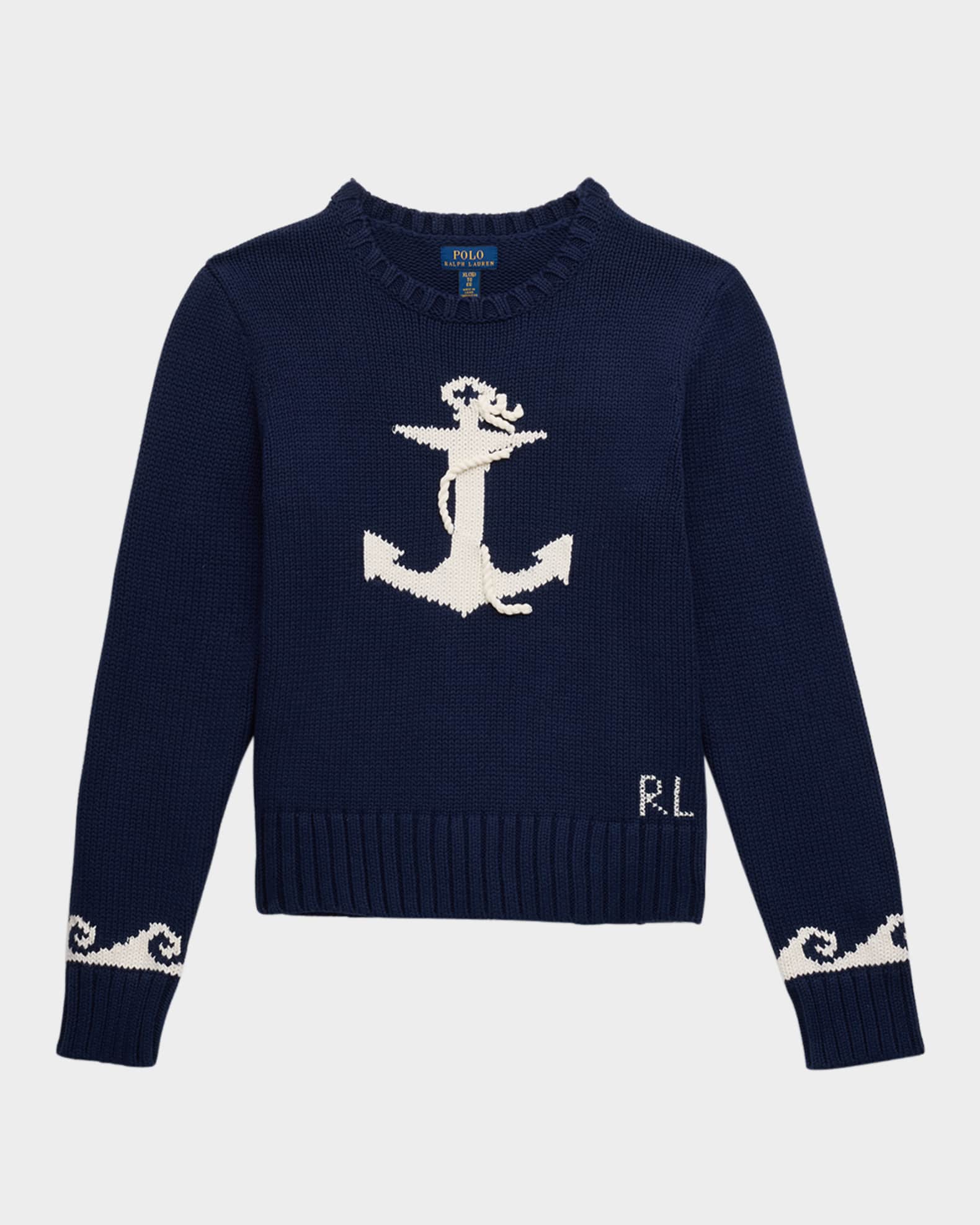 Boy's Nautical Inspired Sweater, Size S-XL 0