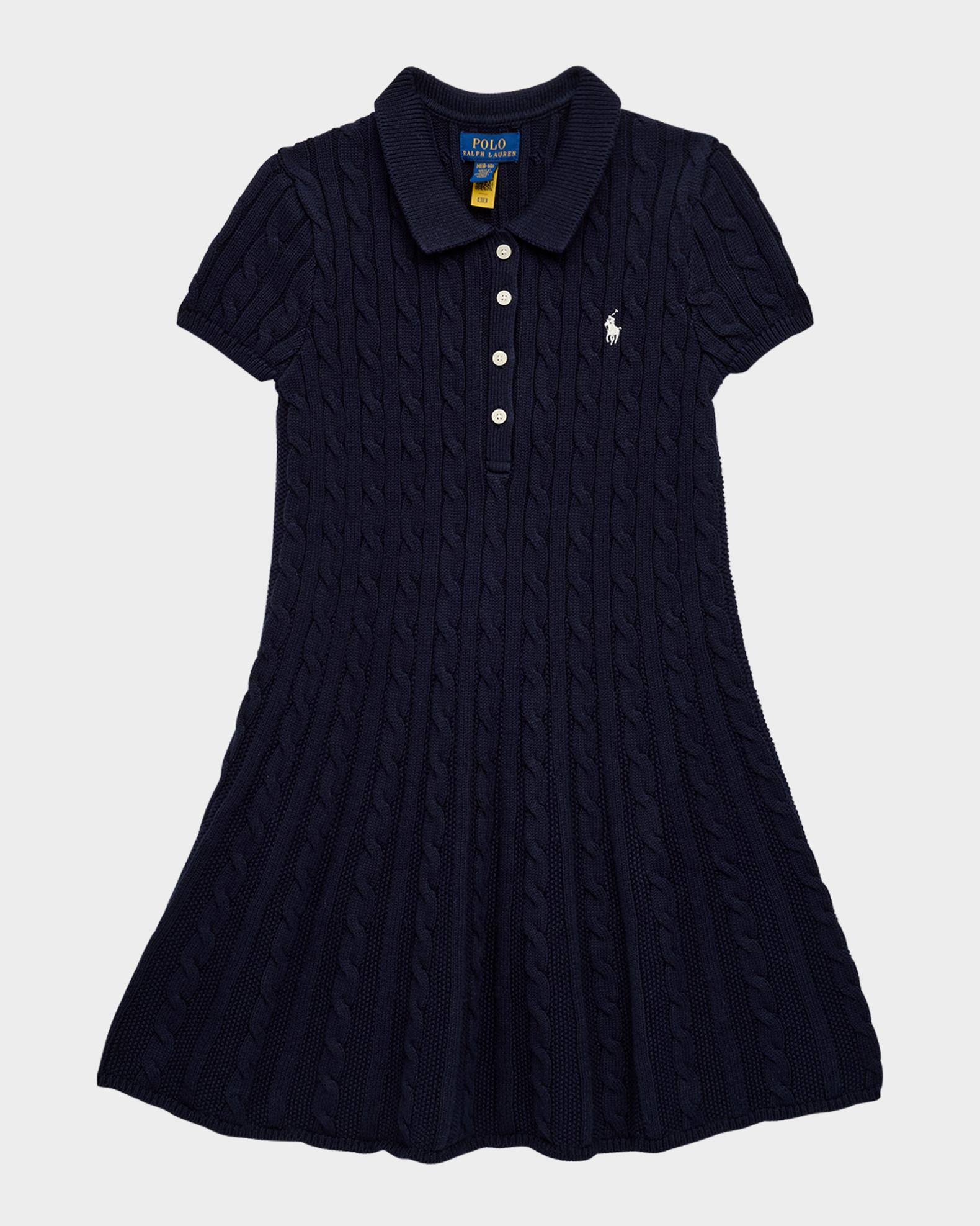 polo ralph lauren cable knit poplin dress Girls 7-16 Cable-Knit Cotton Sweater - Navy BFCM-US-Tier2