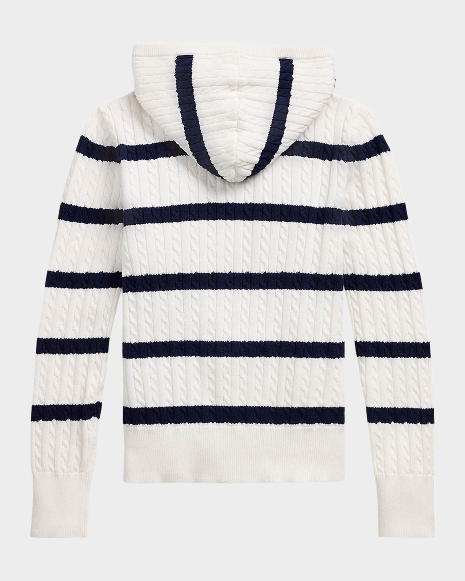 Boy's Hooded Cable Knit Sweater 1