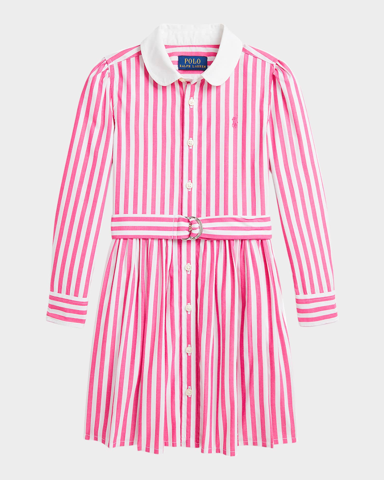 Girl's Striped Belted Dress 0