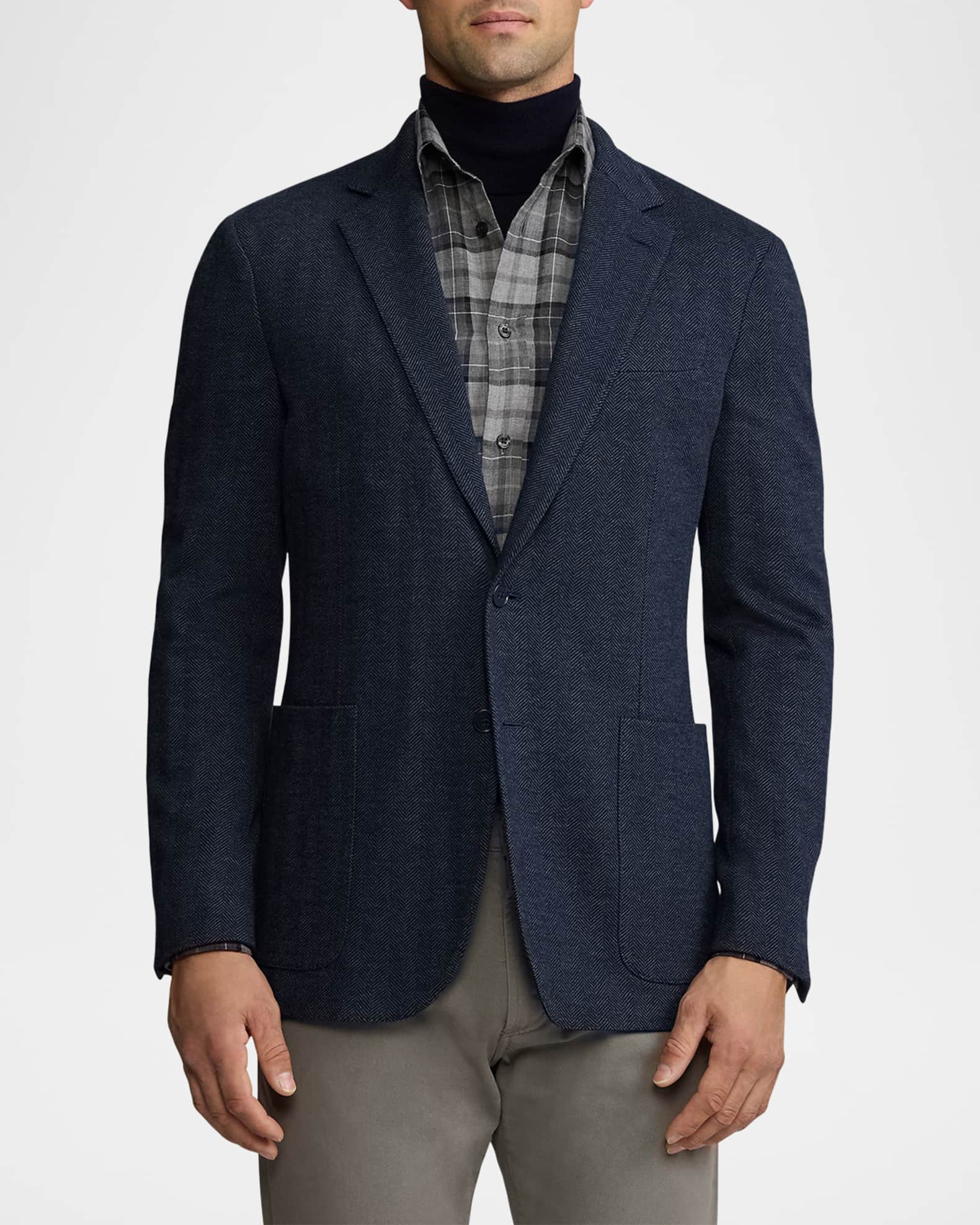 Ralph Lauren Purple Label Men's Hadley Hand-Tailored Herringbone