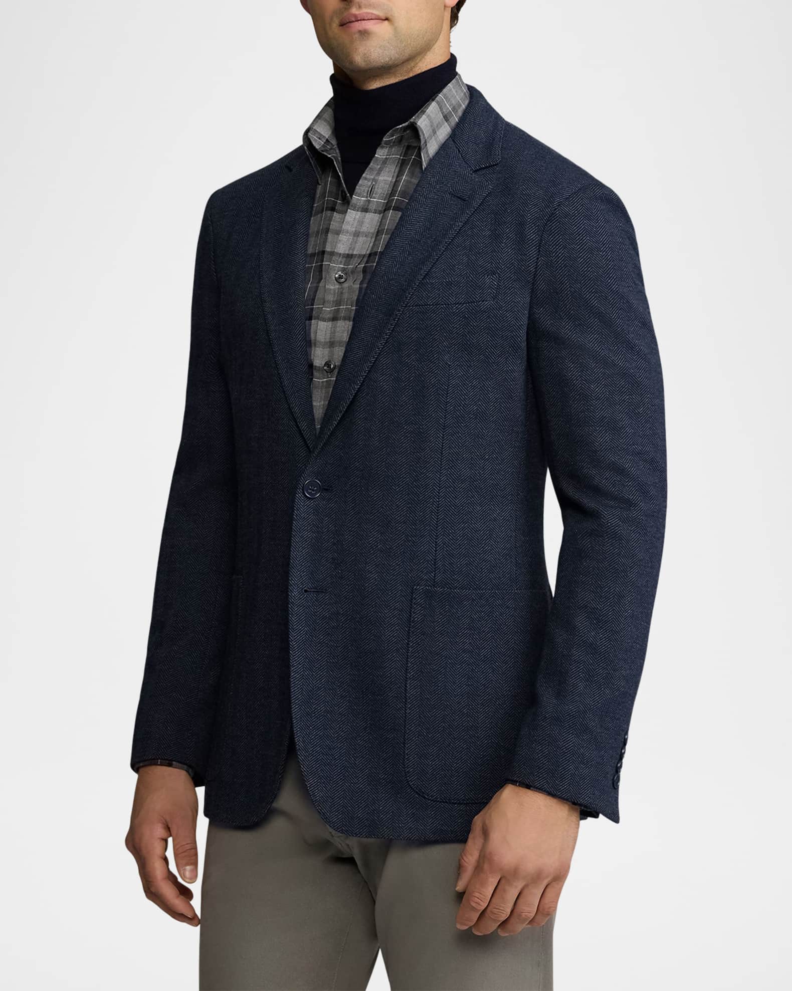 Ralph Lauren Purple Label Men's Hadley Hand-Tailored Herringbone