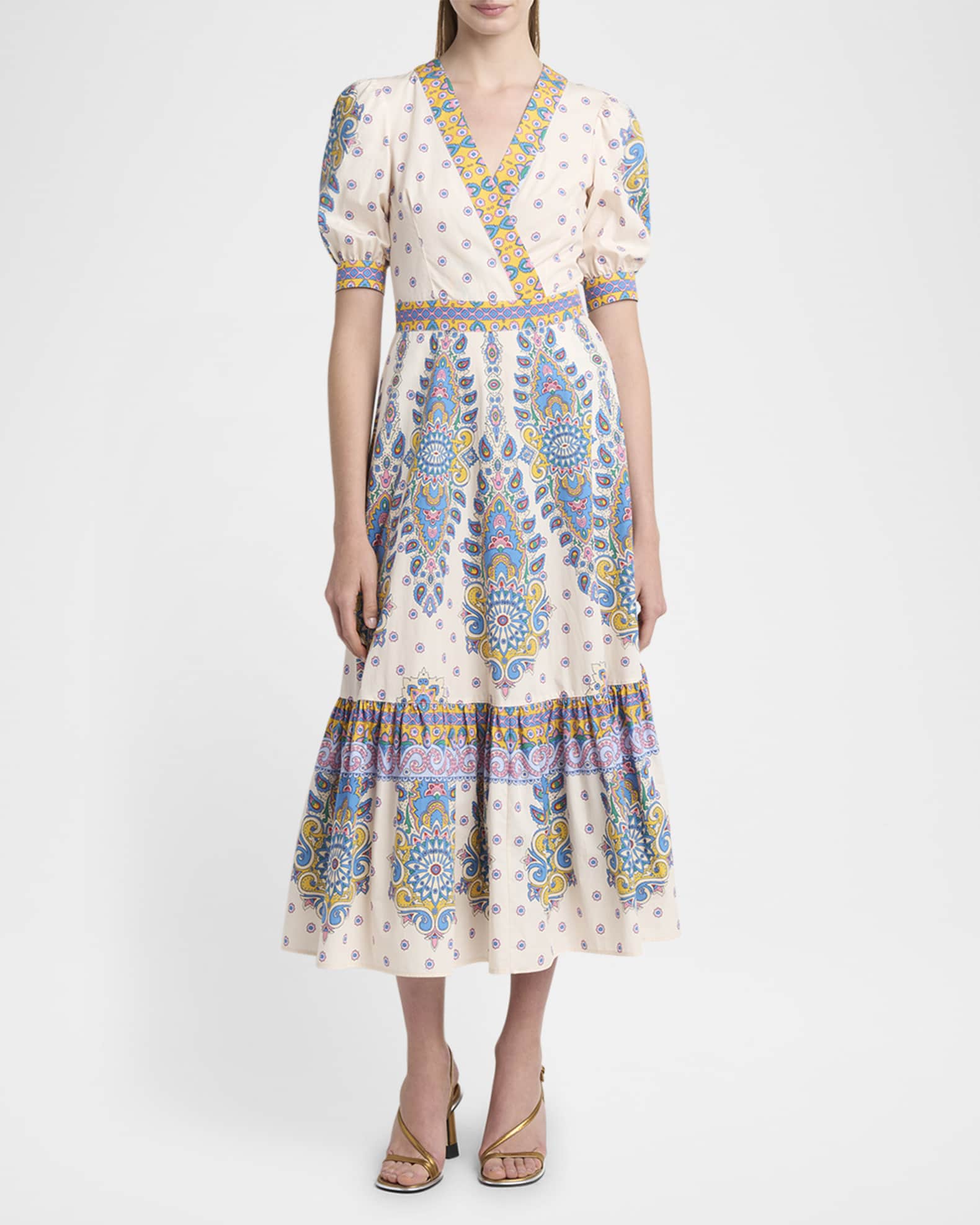 関税込【ETRO】Paisley midi dress ETRO Paisley Midi Dress | Red | FARFETCH