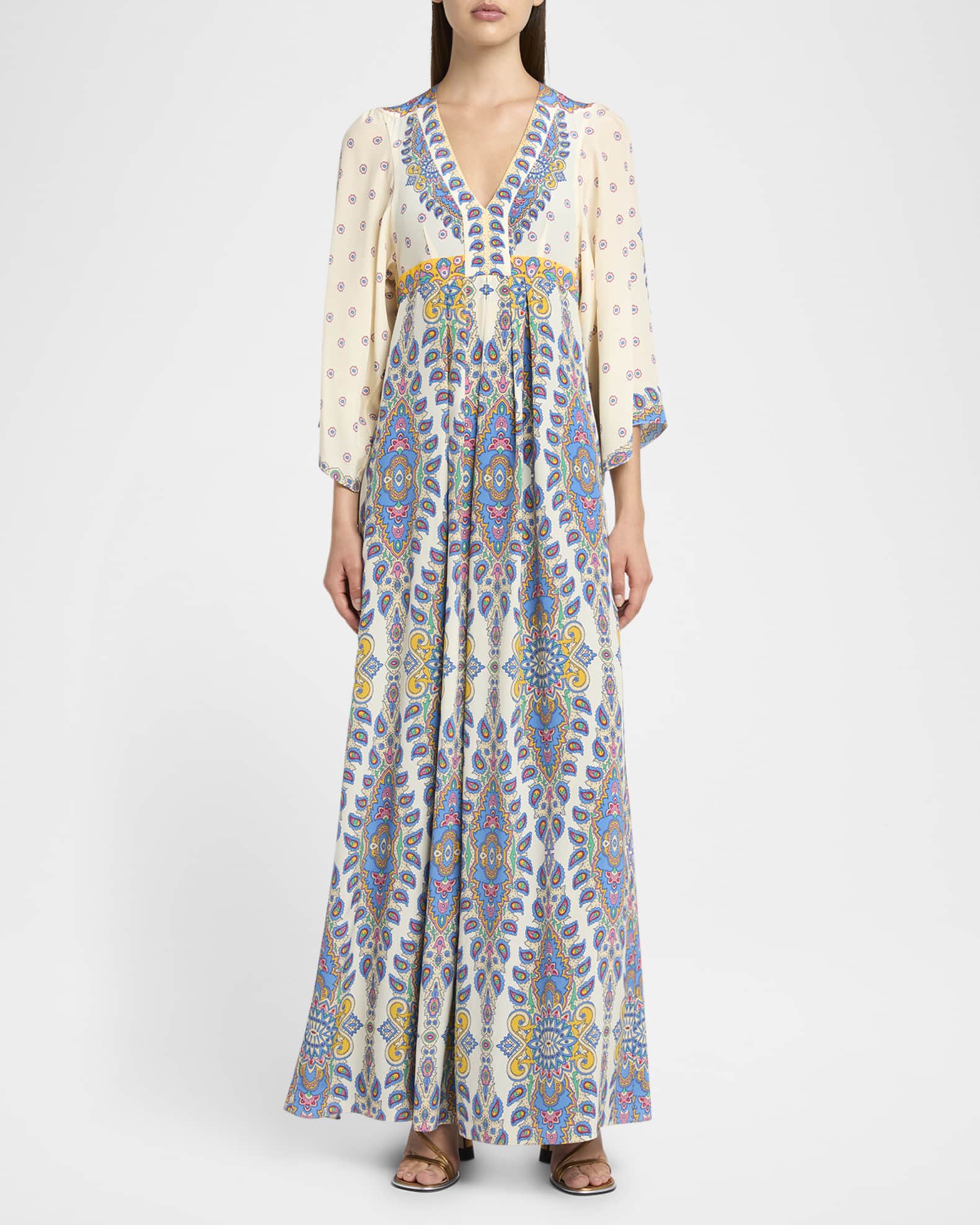 Paisley Silk Maxi Dress 1