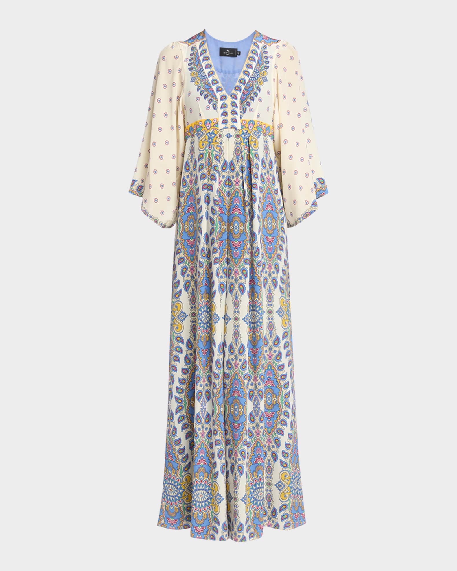 Paisley Silk Maxi Dress 0
