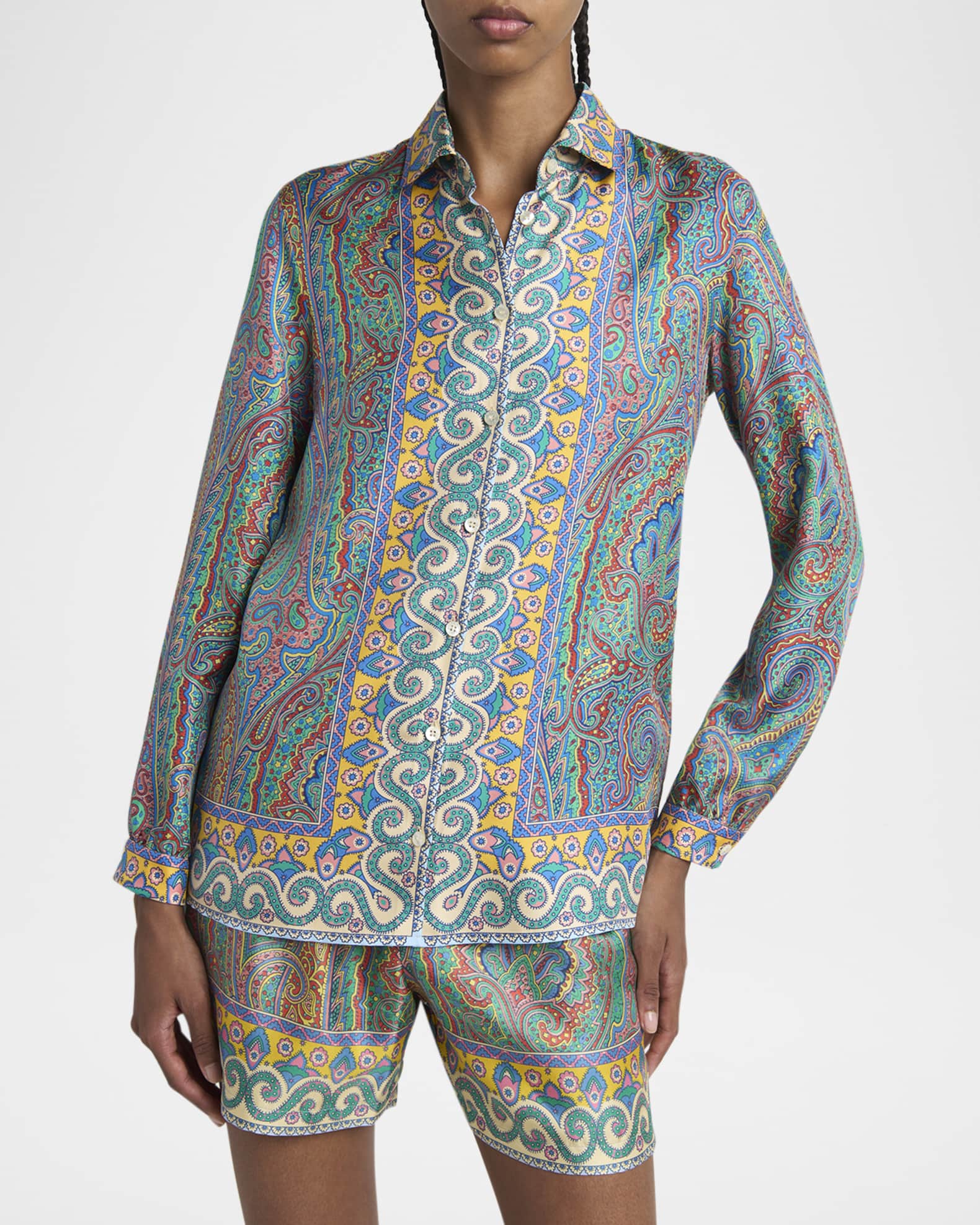 Tシャツ・カットソー ETRO FW25 Floral Paisley blouse (WRIA004899SA1I9 X0867) Etro Floral paisley blouse available on julian-fashion.com
